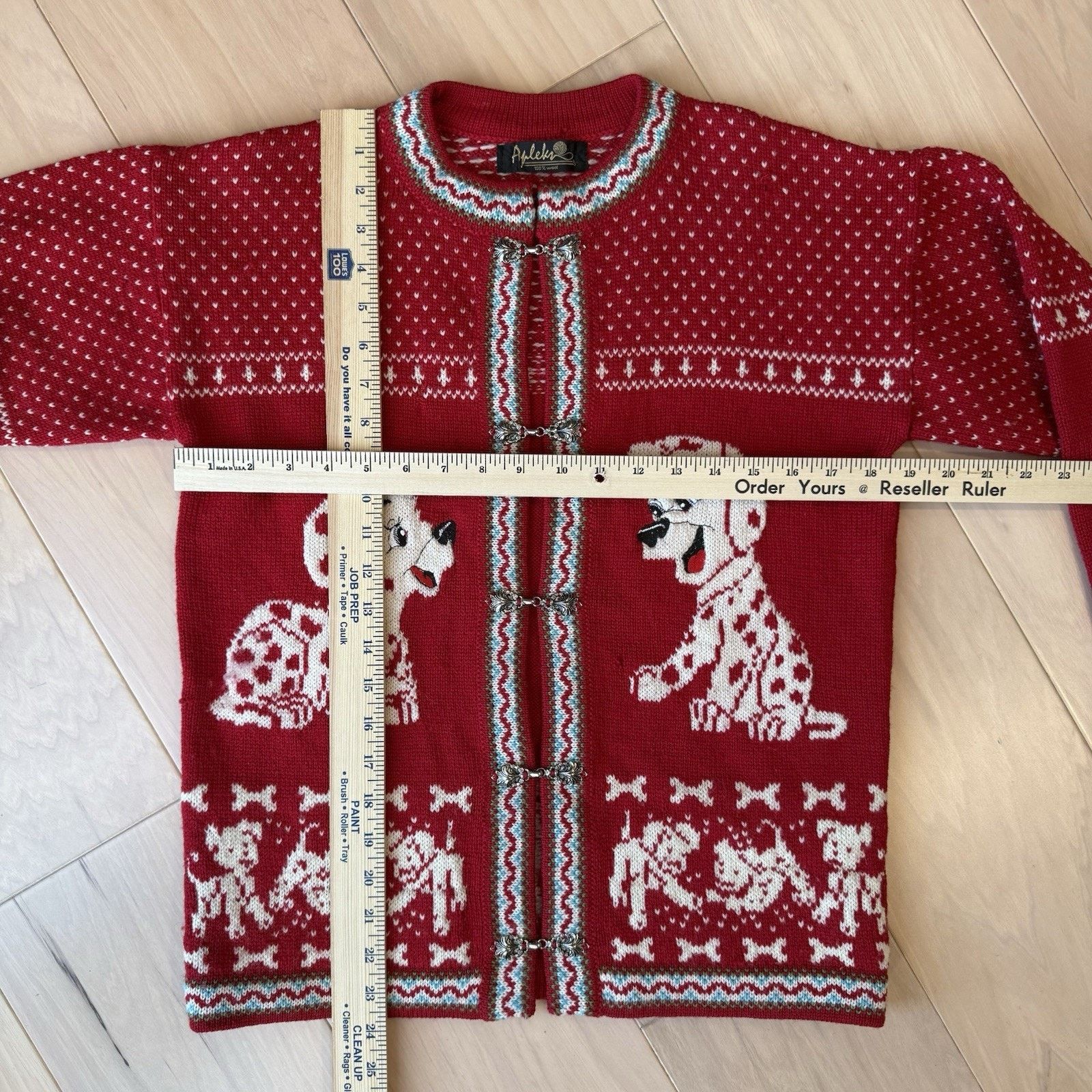 Vintage Vintage Dalmatians Cardigan Women's Small Red Wool Nordic Size S / US 4 / IT 40 - 3 Thumbnail