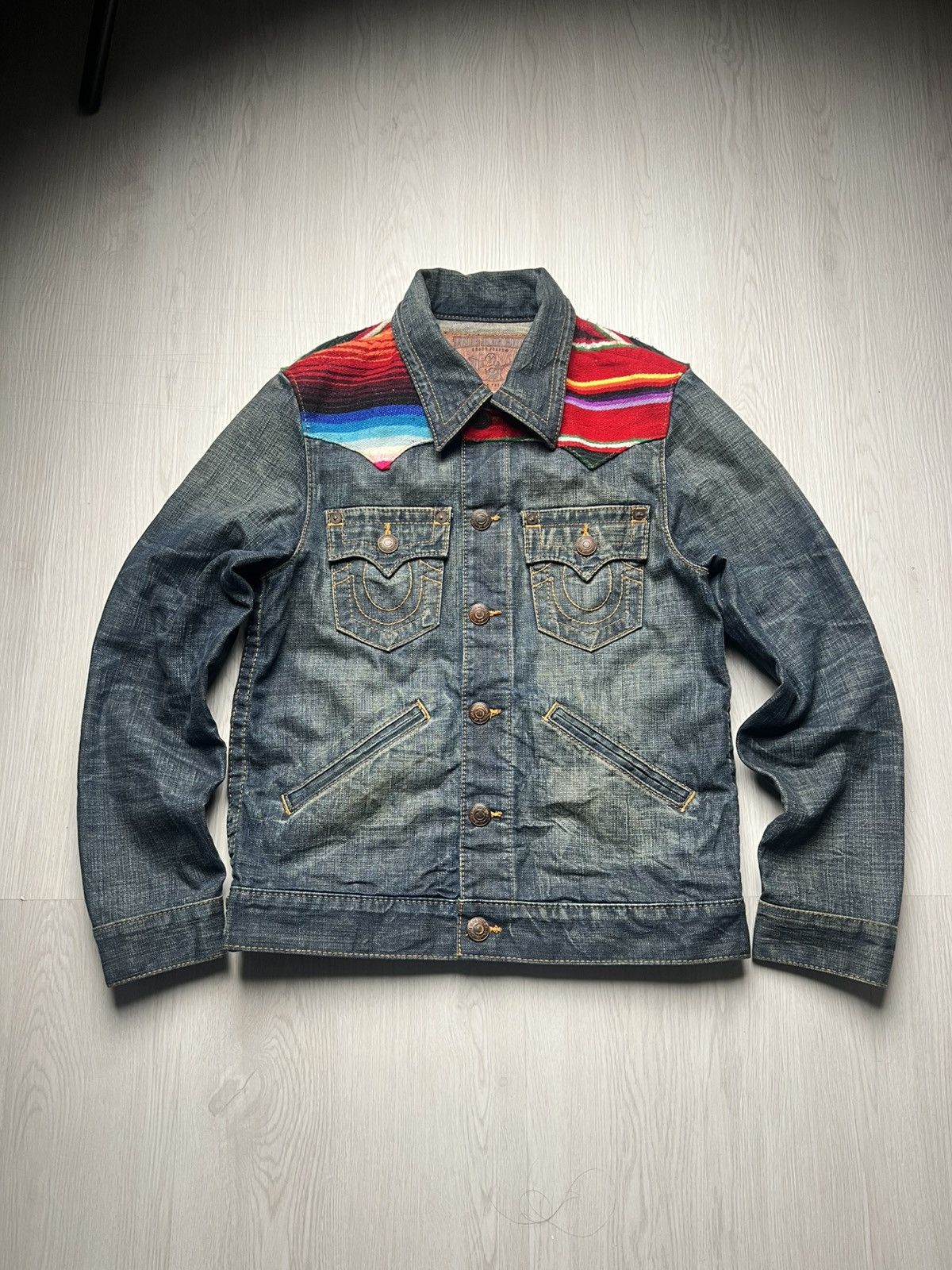 True Religion True Religion Multicolor Johnny Baja Western Denim Jacket Size US S / EU 44-46 / 1 - 1 Thumbnail