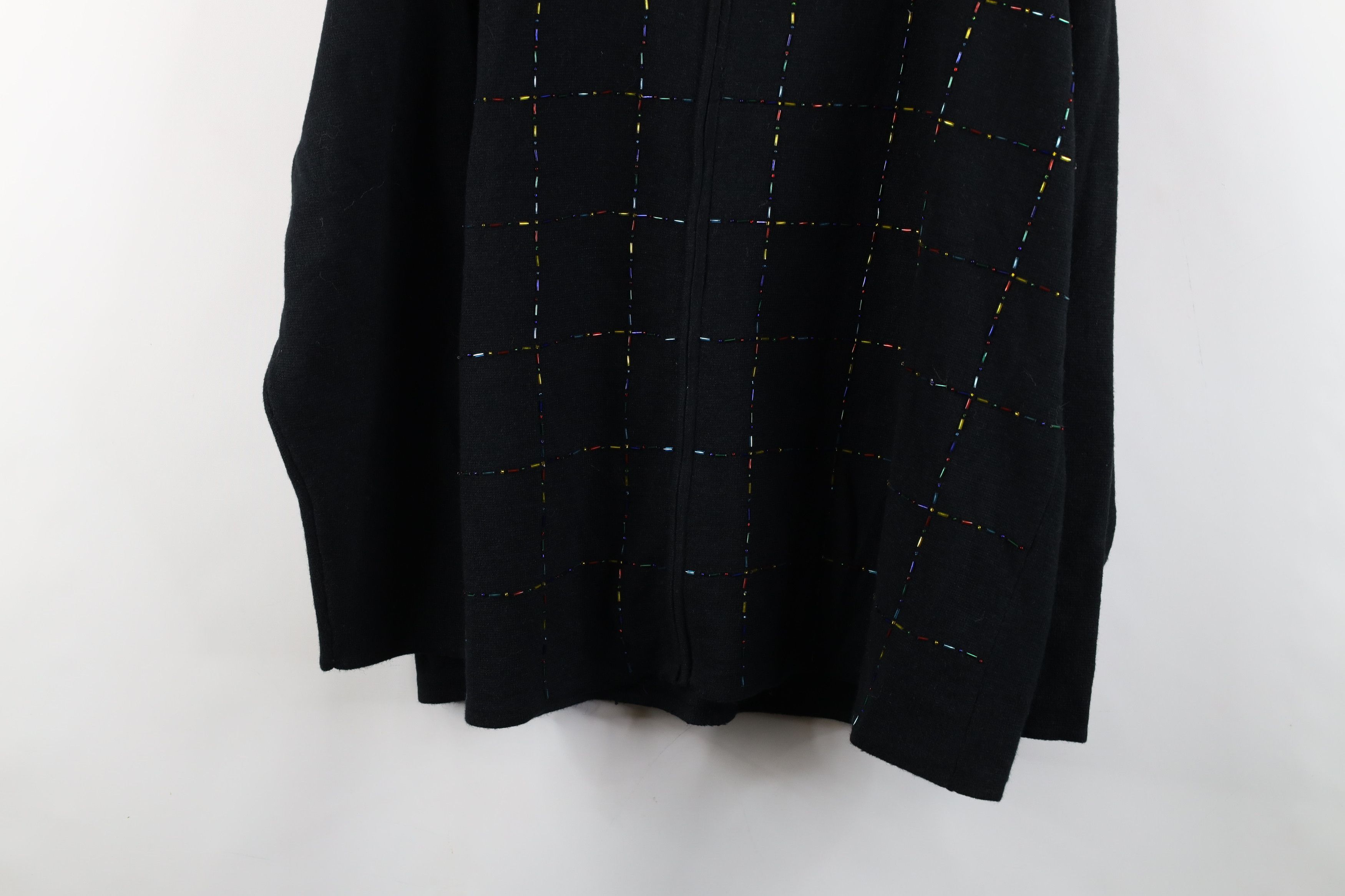 Vintage Deadstock Vintage Y2K 2003 Beaded Zip Cardigan Sweater Size 3XL / US 20-22 - 3 Thumbnail