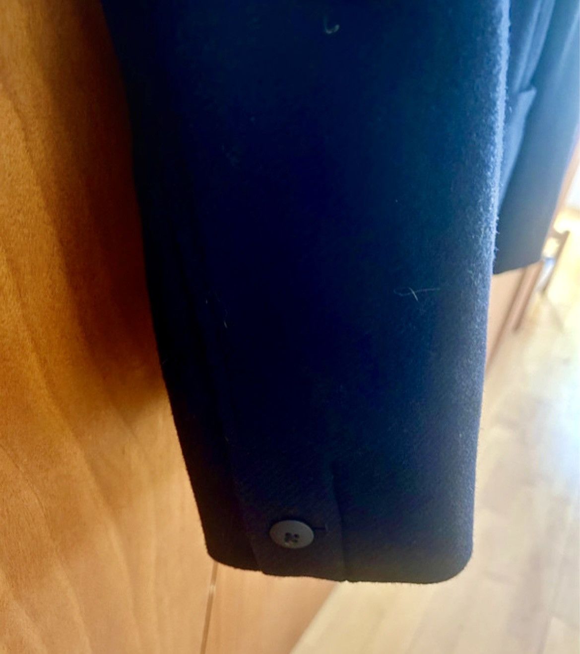 Folk Folk Warm Blazer M – Minimalist Wool Blend Jacket Navy Size 40S - 3 Thumbnail
