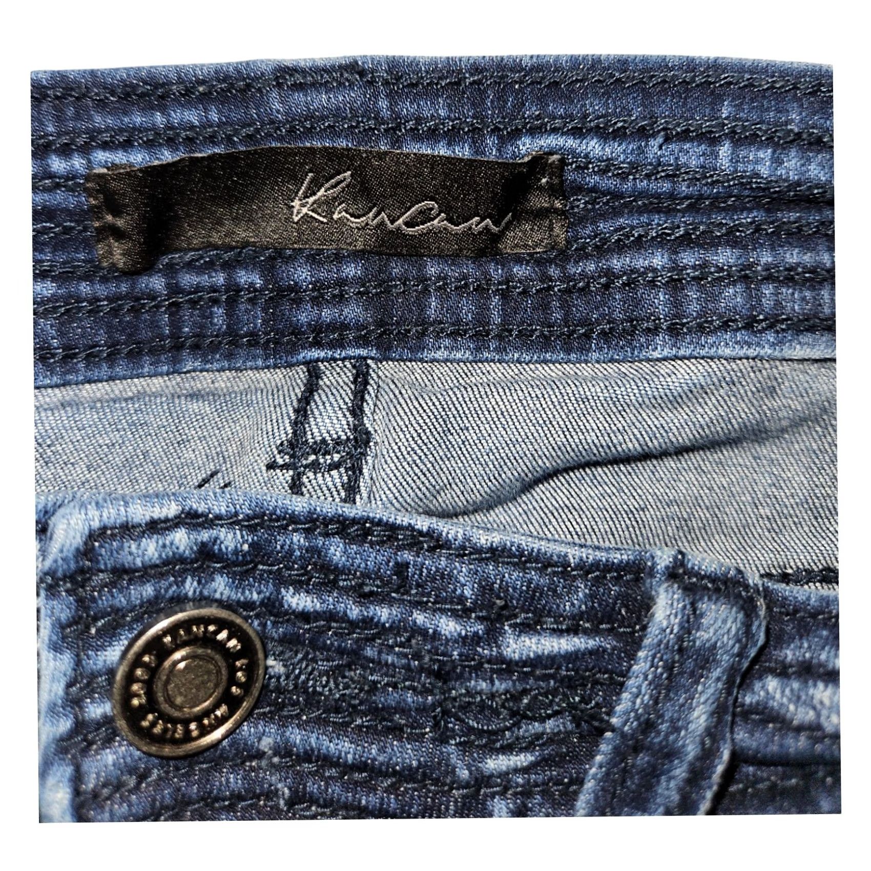 Vintage Kancan Jeans Size 7 Juniors Skinny Blue Denim Stretch Preppy Hipster Shirt? Size 28" / US 6 / IT 42 - 3 Thumbnail