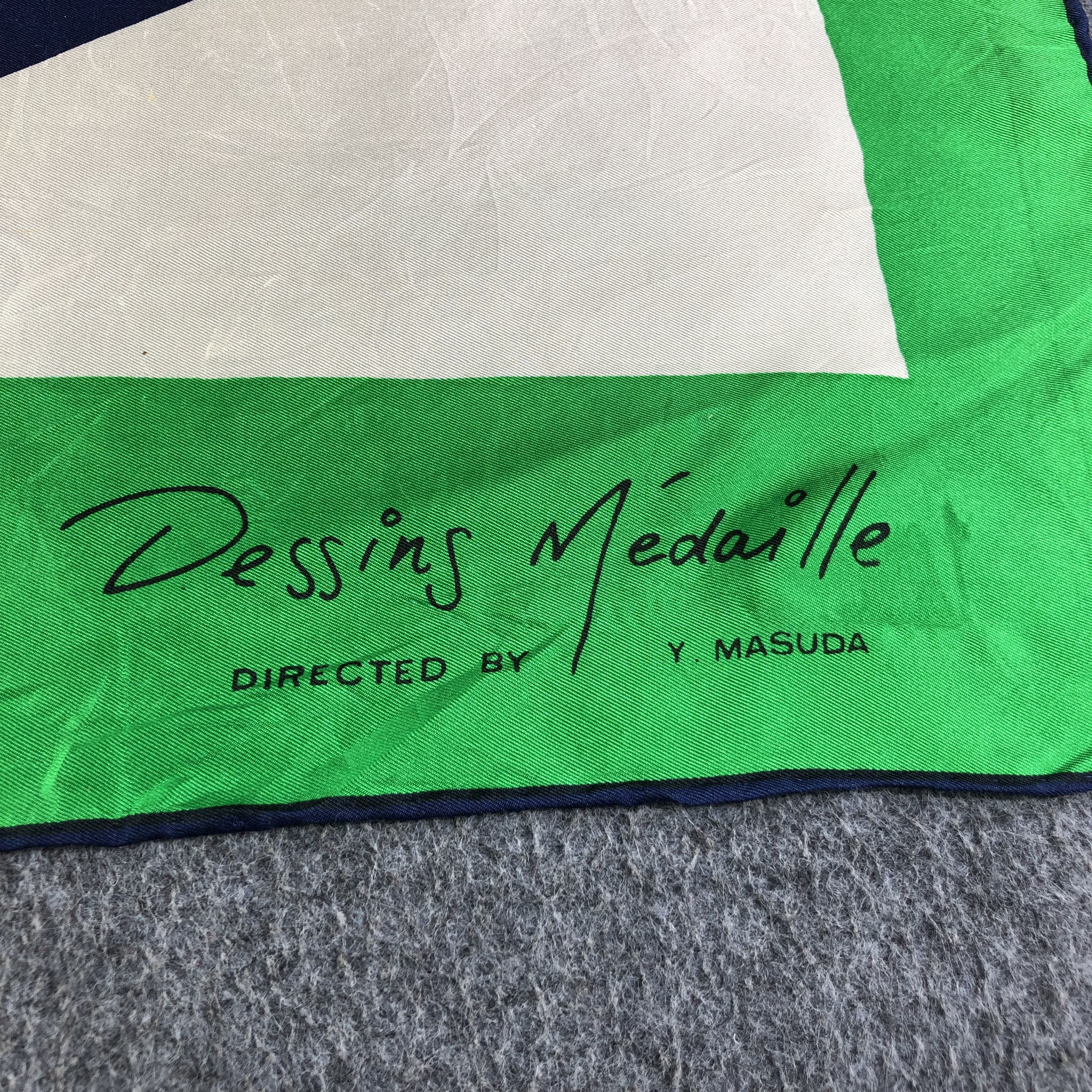 Vintage Dessins Abstract Design Hand Rolled Silk Scarf M636 Size ONE SIZE - 3 Thumbnail