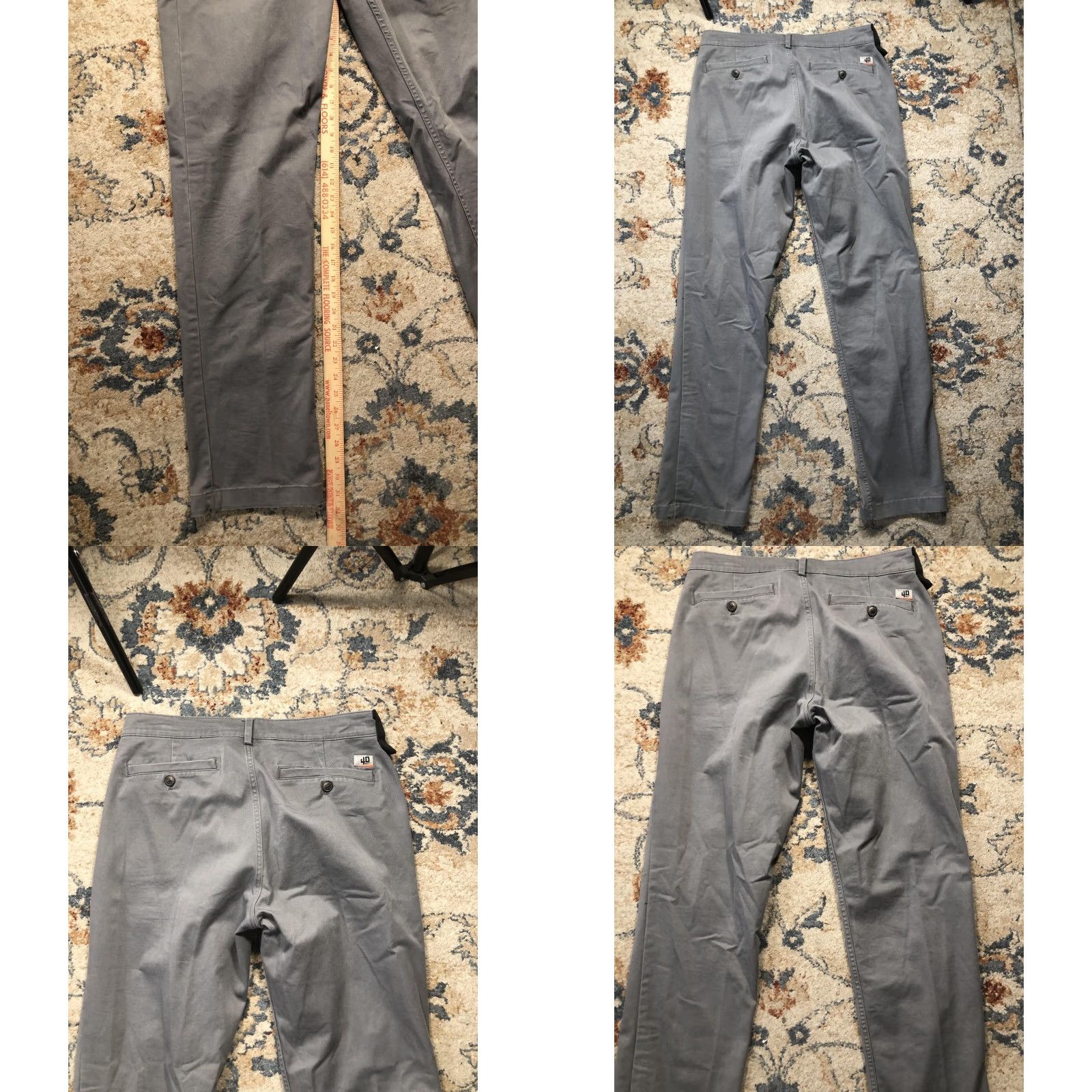 Duluth Trading Company 40 Grit Duluth Trading Pants Mens 34x34 Gray Slim Stretch Chino Casual Workwear Flat Front Size US 34 / EU 50 - 8 Thumbnail