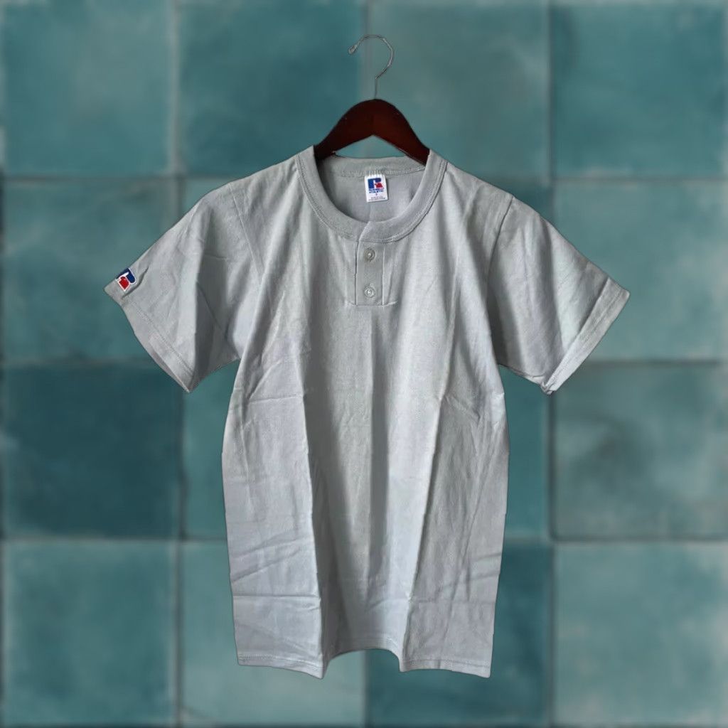 Russell Athletic VINTAGE Russell Athletic Henley T-Shirt Mens S Gray 1990s Deadstock NWOT Baseball Tee Shirts Mens Size US S / EU 44-46 / 1 - 1 Thumbnail
