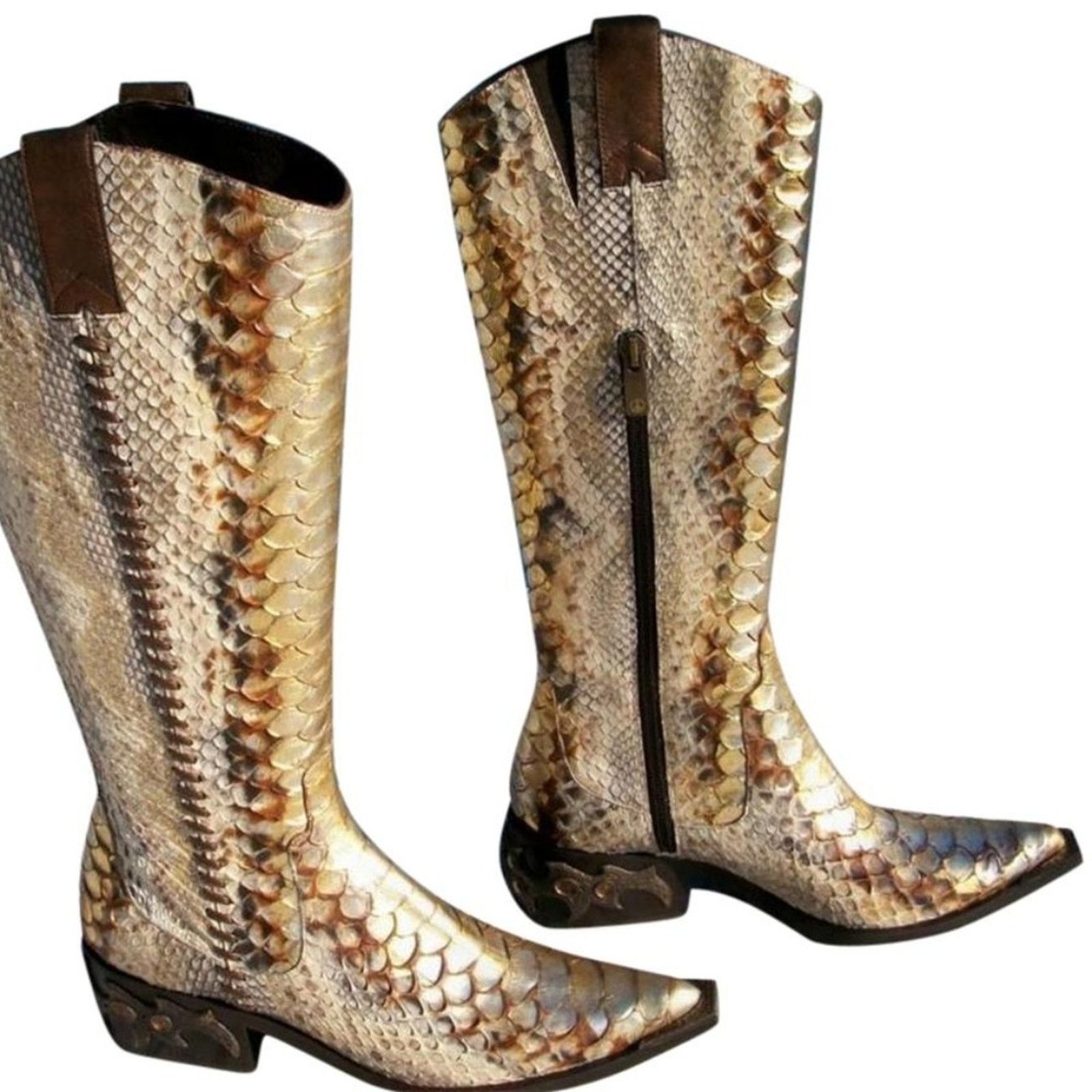 Donald Pliner Donald Pliner Hand Painted Python Metalic Leather Boot $1500 Size US 5 / IT 35 - 3 Thumbnail