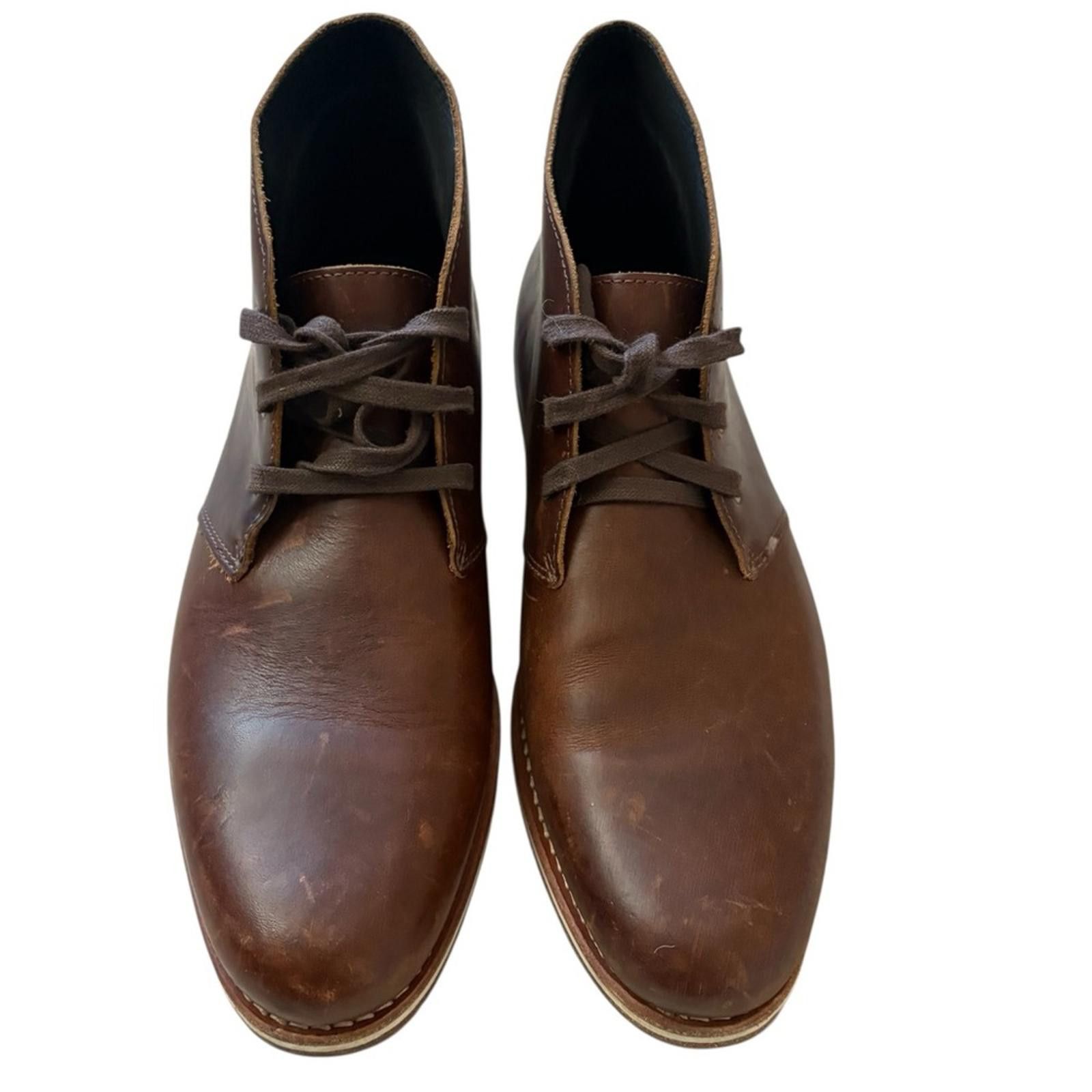 HELM Helm Declan Premium Leather Chukka Boots Rich Brown Size US 11.5 / EU 44-45 - 9 Thumbnail