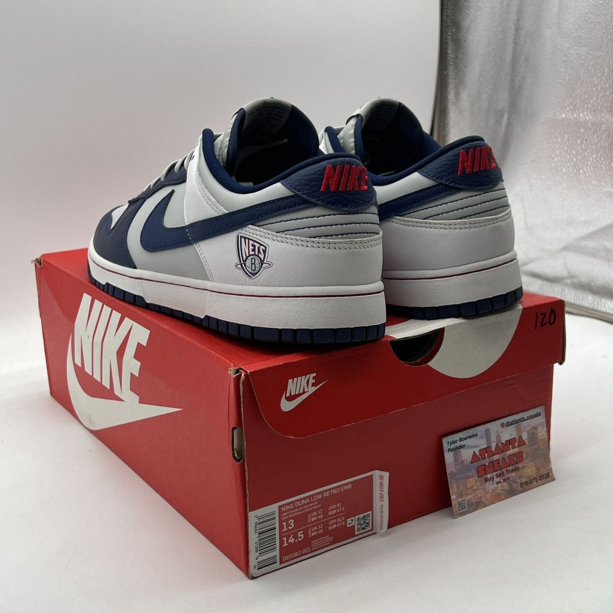 Nike NBA x nike dunk low 75Th anniversary nets Size US 13 / EU 46 - 4 Thumbnail