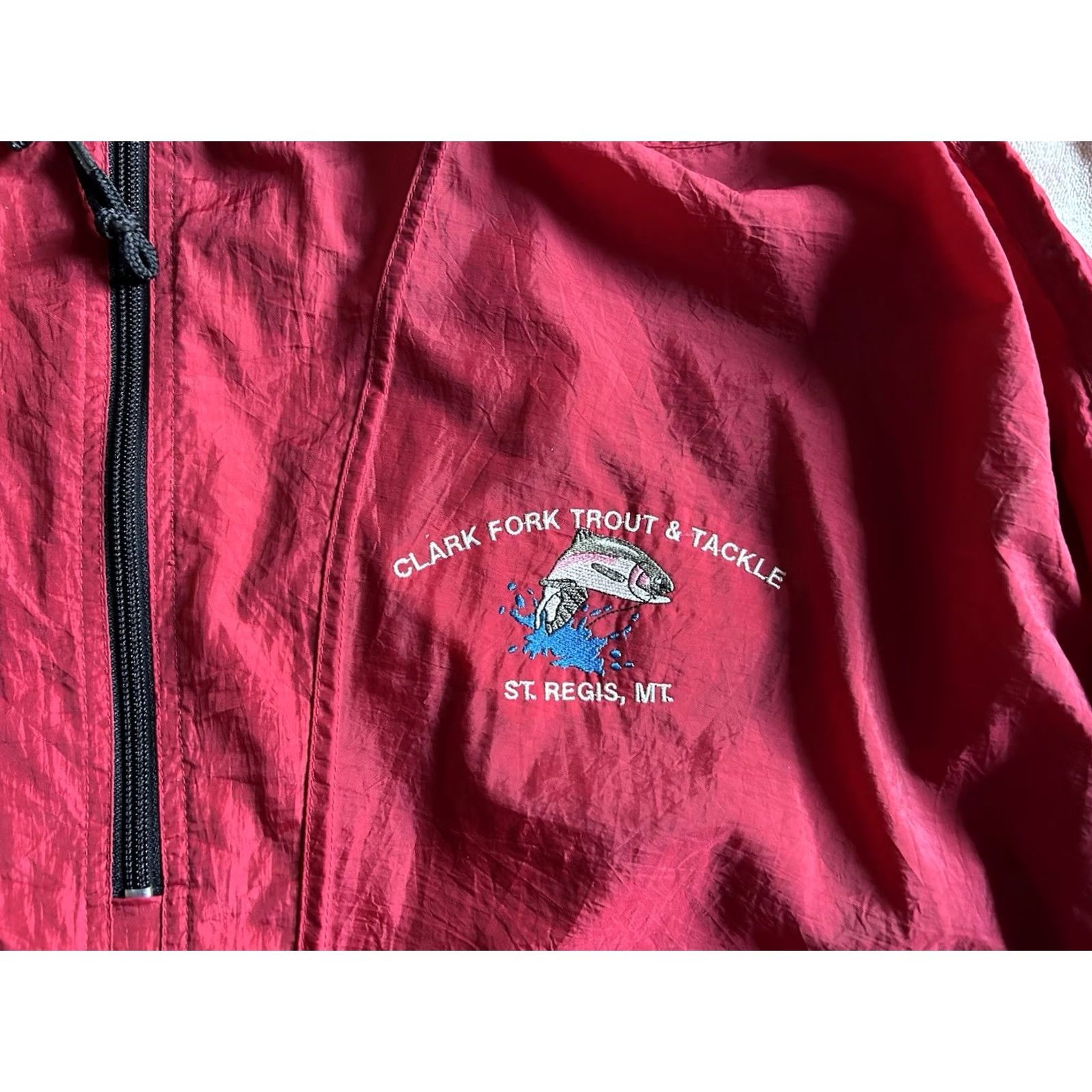 Rains VINTAGE Rain Jacket Mens L Lightweight Red 90s Fishing River Clark Fork Tackle Rain Coat Size US L / EU 52-54 / 3 - 3 Thumbnail