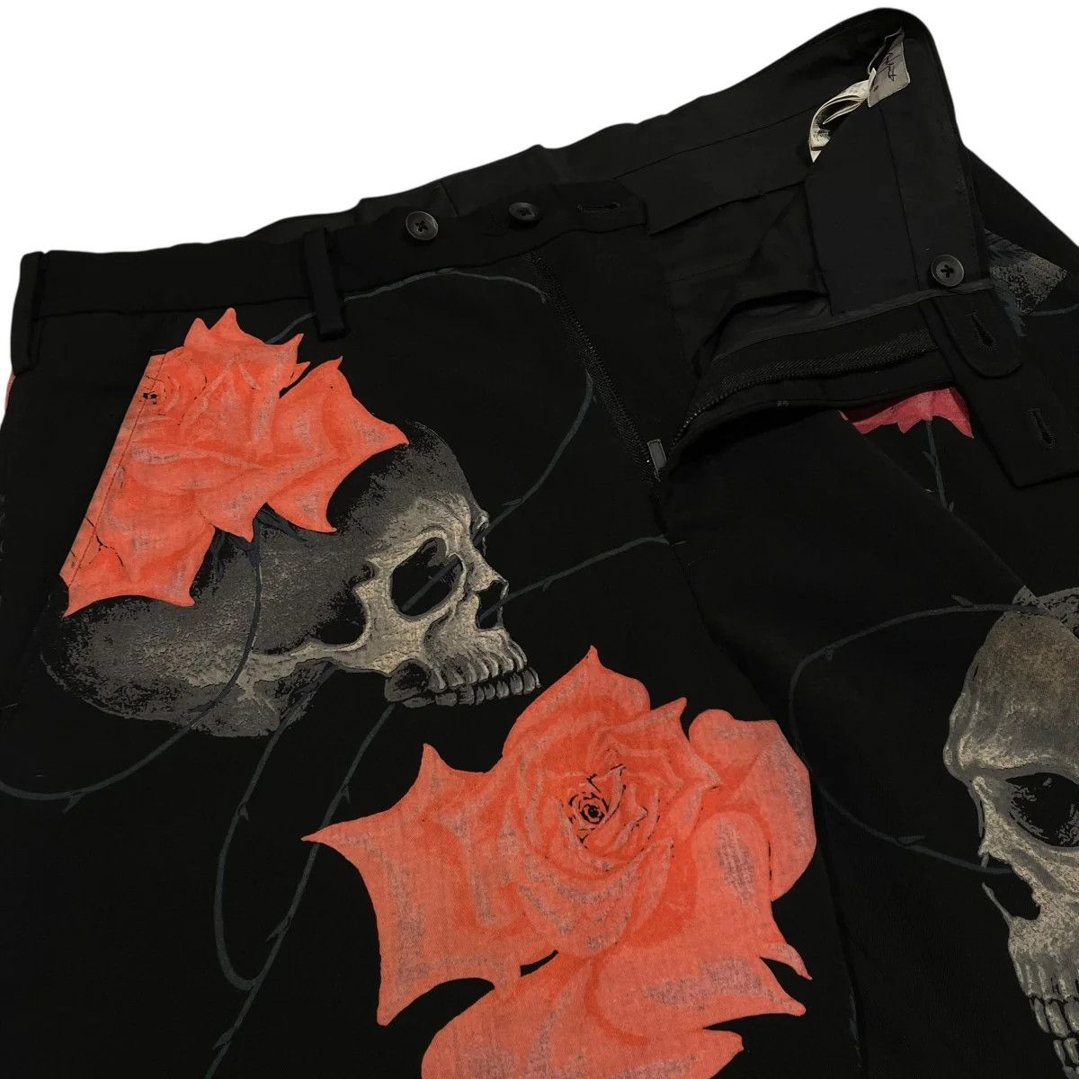 Yohji Yamamoto Yohji Yamamoto pour homme // 18SS Skull Rose Slacks Size US 33 - 3 Thumbnail