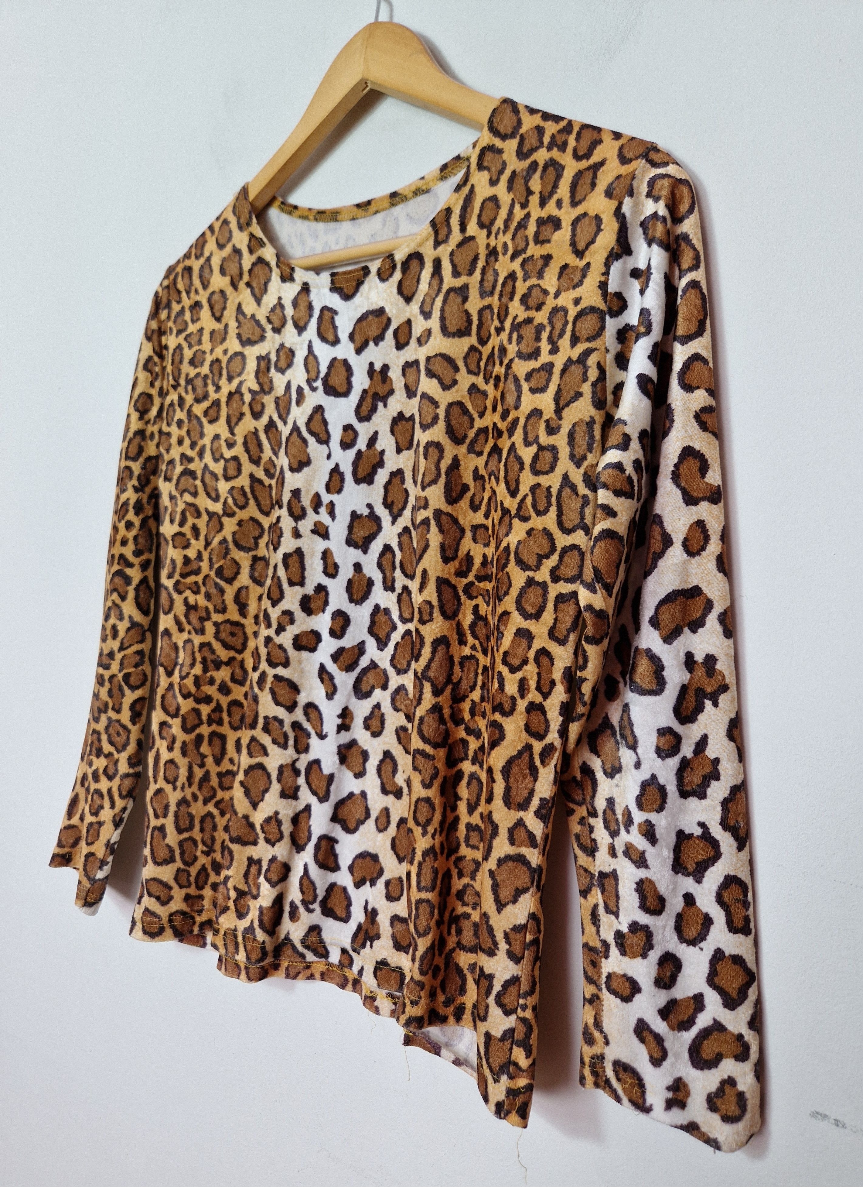 Vintage vintage panther leopard print velvet mesh top gaultier Size S / US 4 / IT 40 - 8 Thumbnail