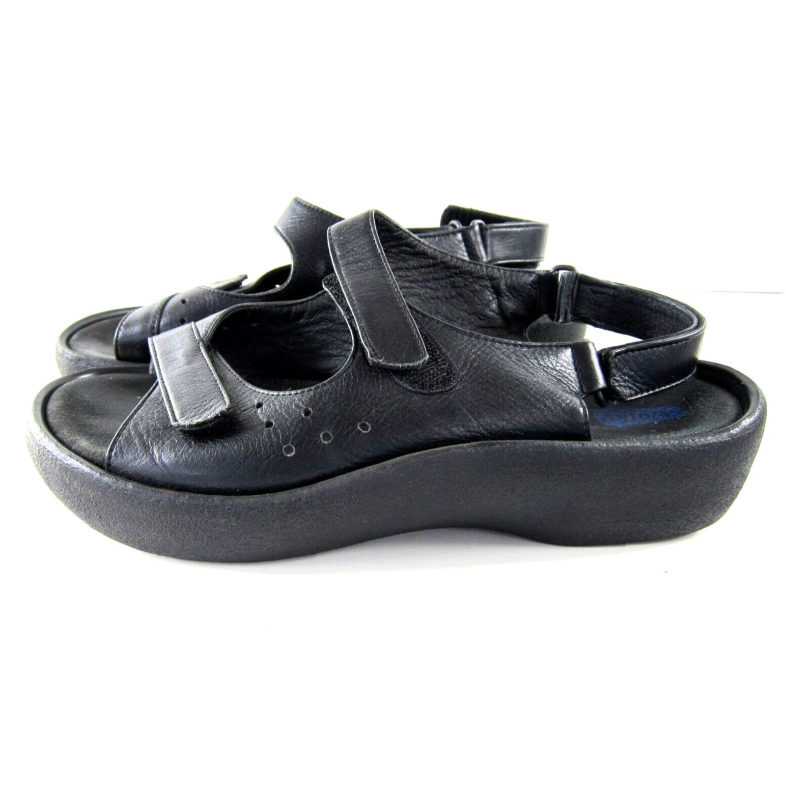 Vintage Wolky Jewel Sling Back 100% Leather Sandal Women Leather Slingback Comfort Walking Black 42/10.5 C Womens 90s Size US 11 / IT 41 - 3 Thumbnail