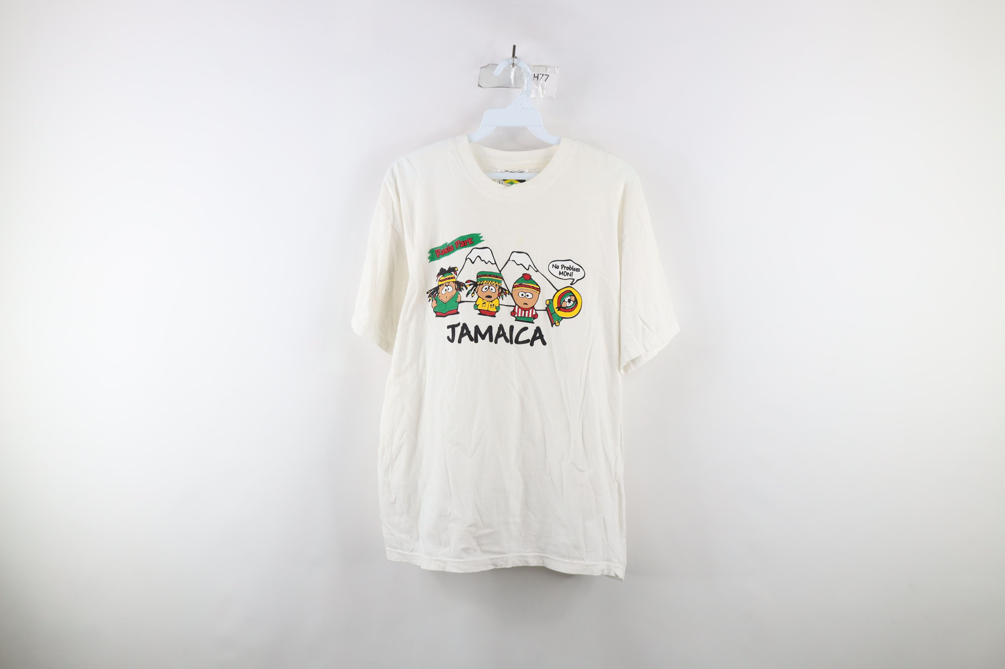 Vintage Vintage 90s Jamaica Rasta Park Short Sleeve T-Shirt White Size US M / EU 48-50 / 2 - 1 Thumbnail