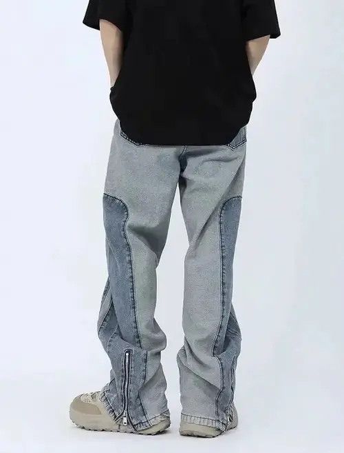 Japanese Brand × Jean Kanye Y2K Streetwear Washed Blue Baggy Stacked Jeans Size US 33 - 2 Thumbnail