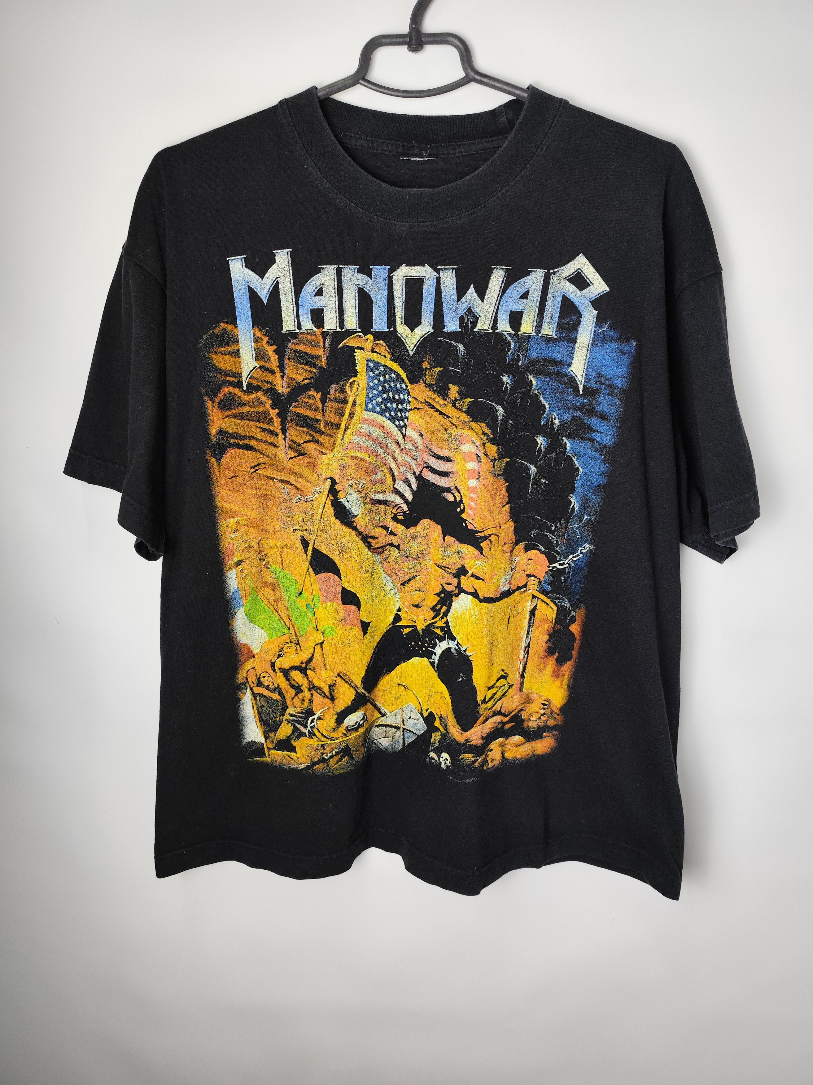 Vintage streetwear band rock tour Manowar T-shirt