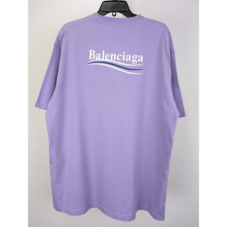 Balenciaga o1rshd1 Political Logo Large Fit T-Shirt in Light Purple Size US M / EU 48-50 / 2 - 8 Thumbnail