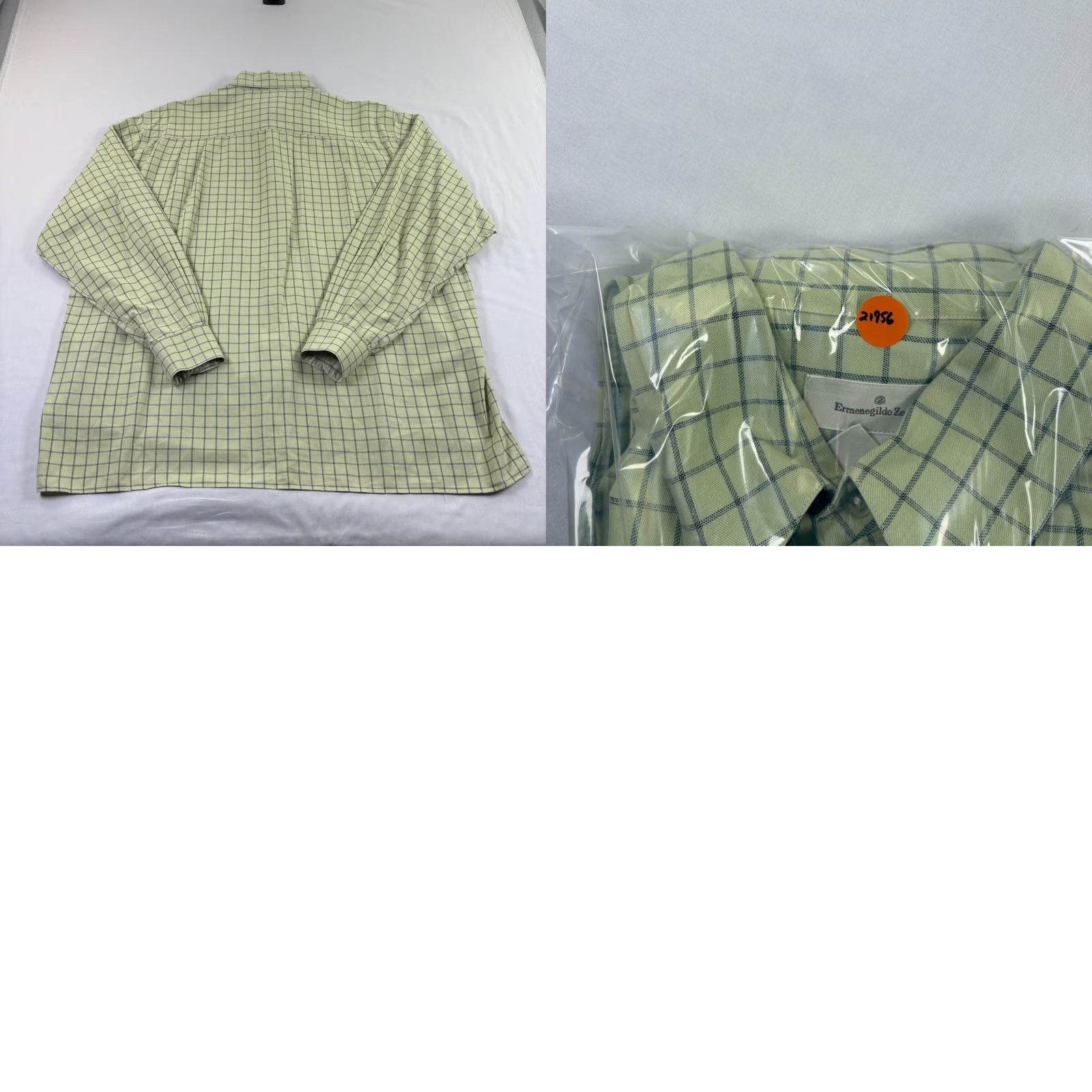 Ermenegildo Zegna VINTAGE Ermenegildo Zegna Shirt Mens XL Green Plaid Button Up Long Sleeve Size US XL / EU 56 / 4 - 8 Thumbnail