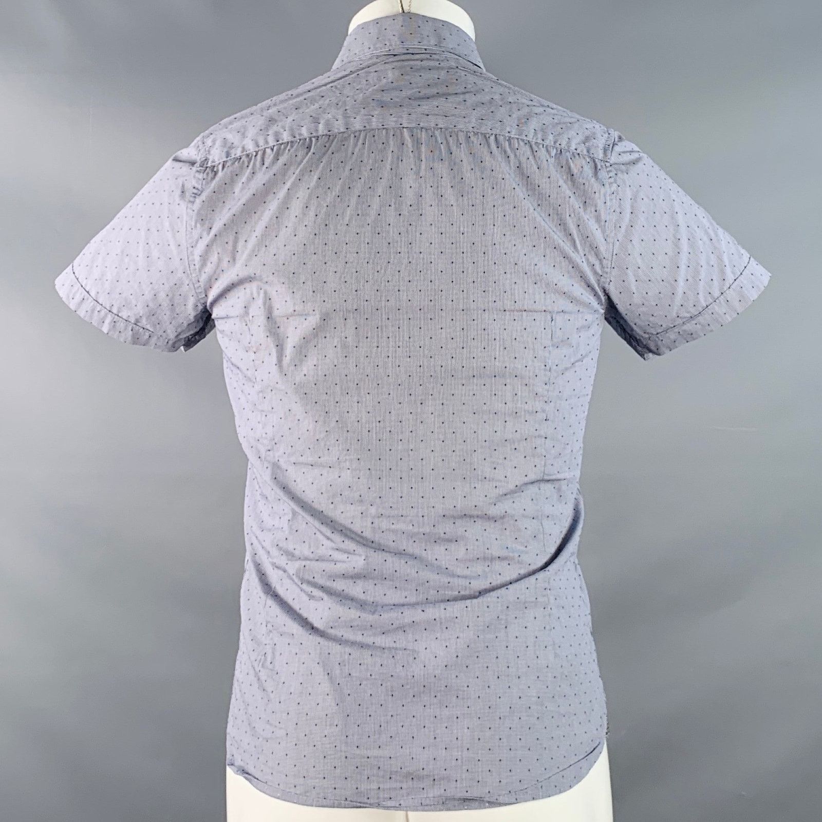 Ted Baker Bwenno Navy White Dots Cotton Blend One Pocket Short Sleeve Size US S / EU 44-46 / 1 - 5 Thumbnail