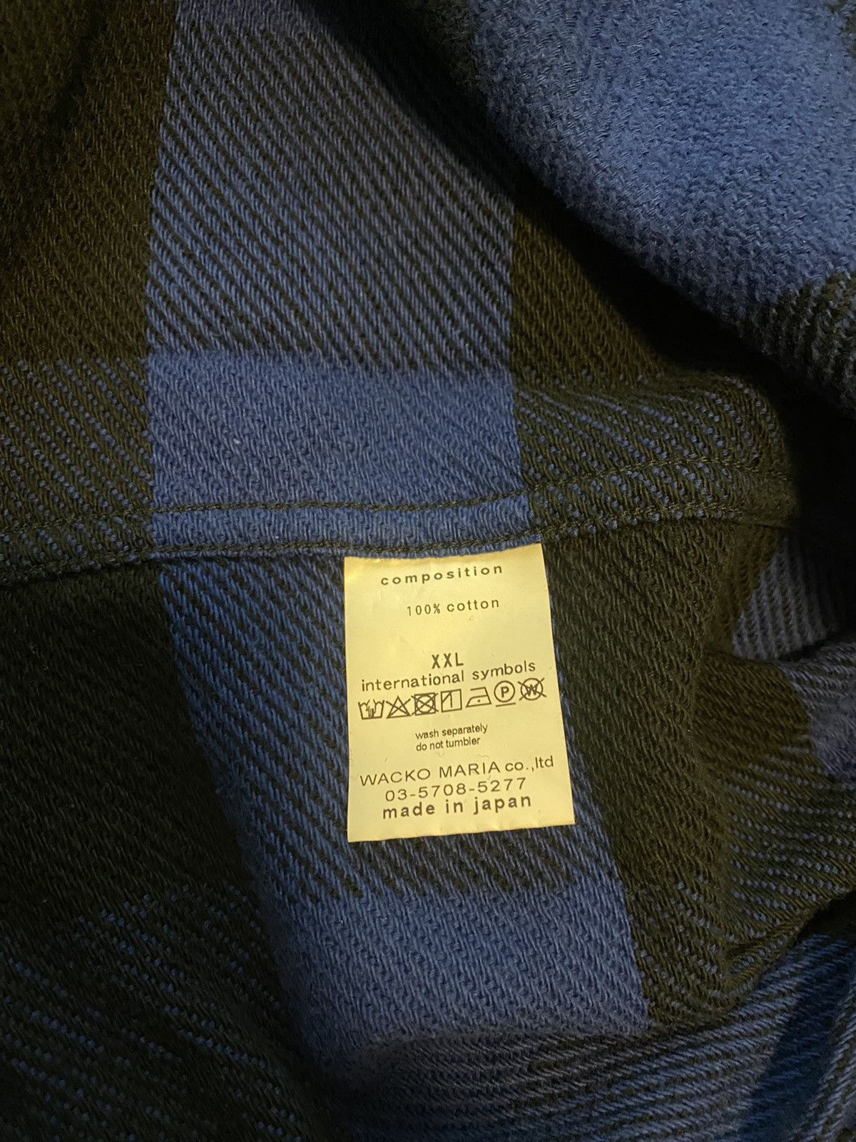 Wacko Maria Wacko Maria Blue/Black Flannel Check Shirt XXL Size US XXL / EU 58 / 5 - 12 Thumbnail
