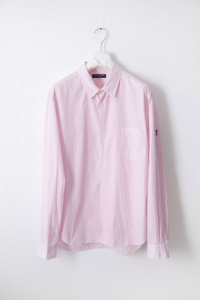 Comme des Garcons Homme 2008 pink striped shirt Size 40R - 1 Thumbnail