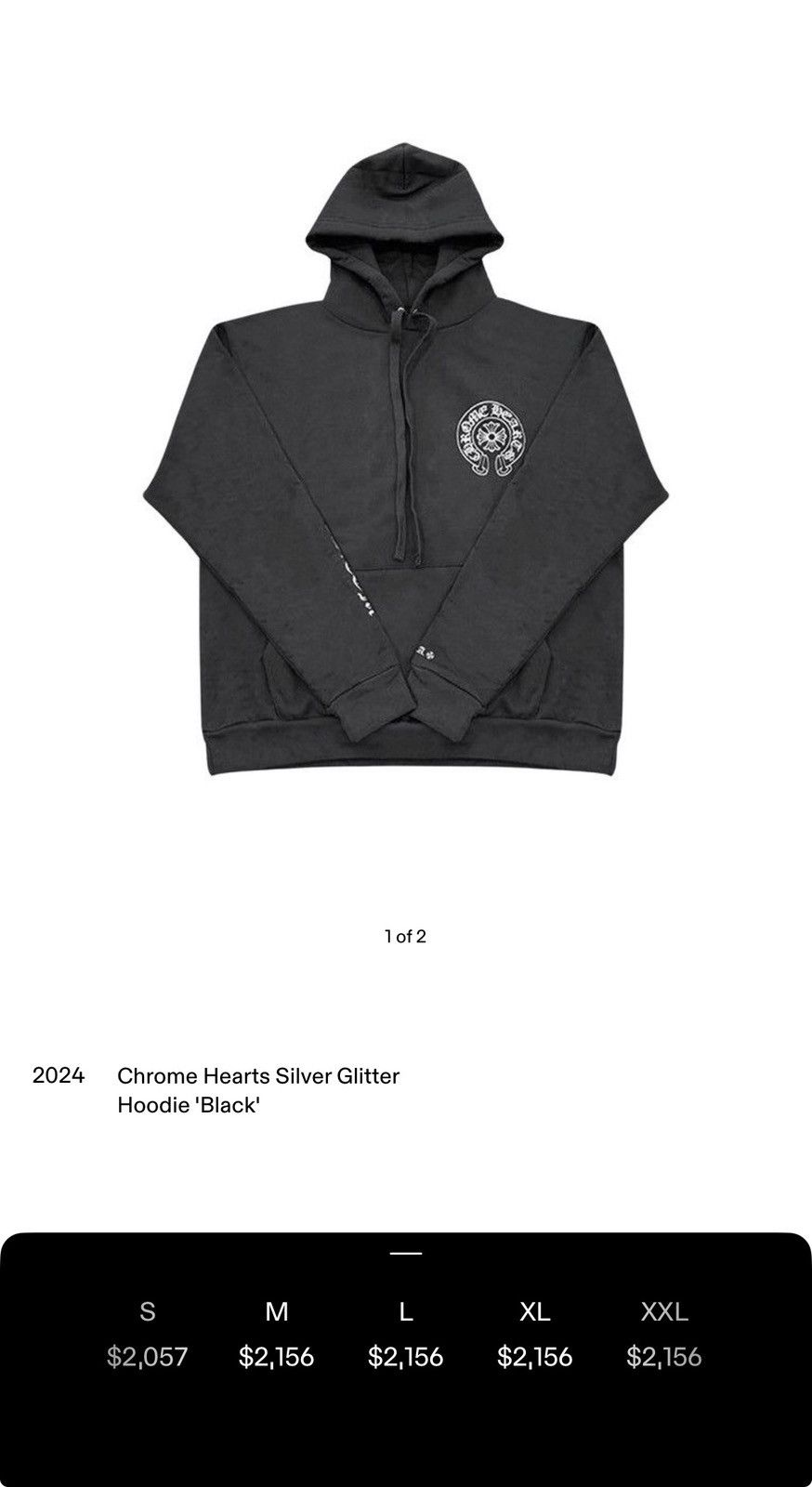 Chrome Hearts Silver Glitter Hoodie “Black”
