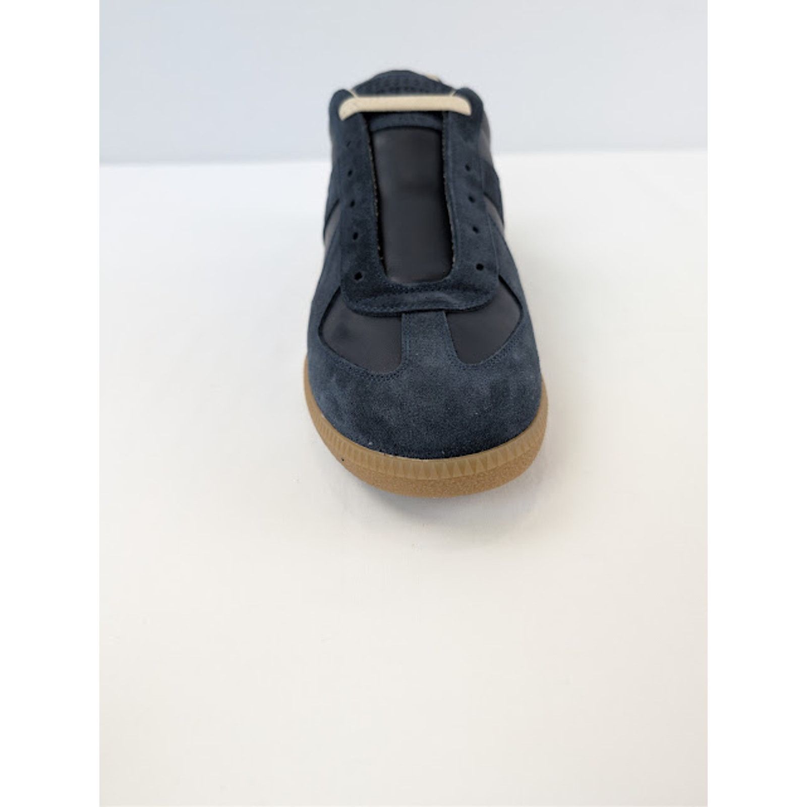 Maison Margiela o1rshd1 Q:2 / Leather-Suede Replica Sneakers Dark Navy Blue Size US 11 / EU 44 - 15 Thumbnail