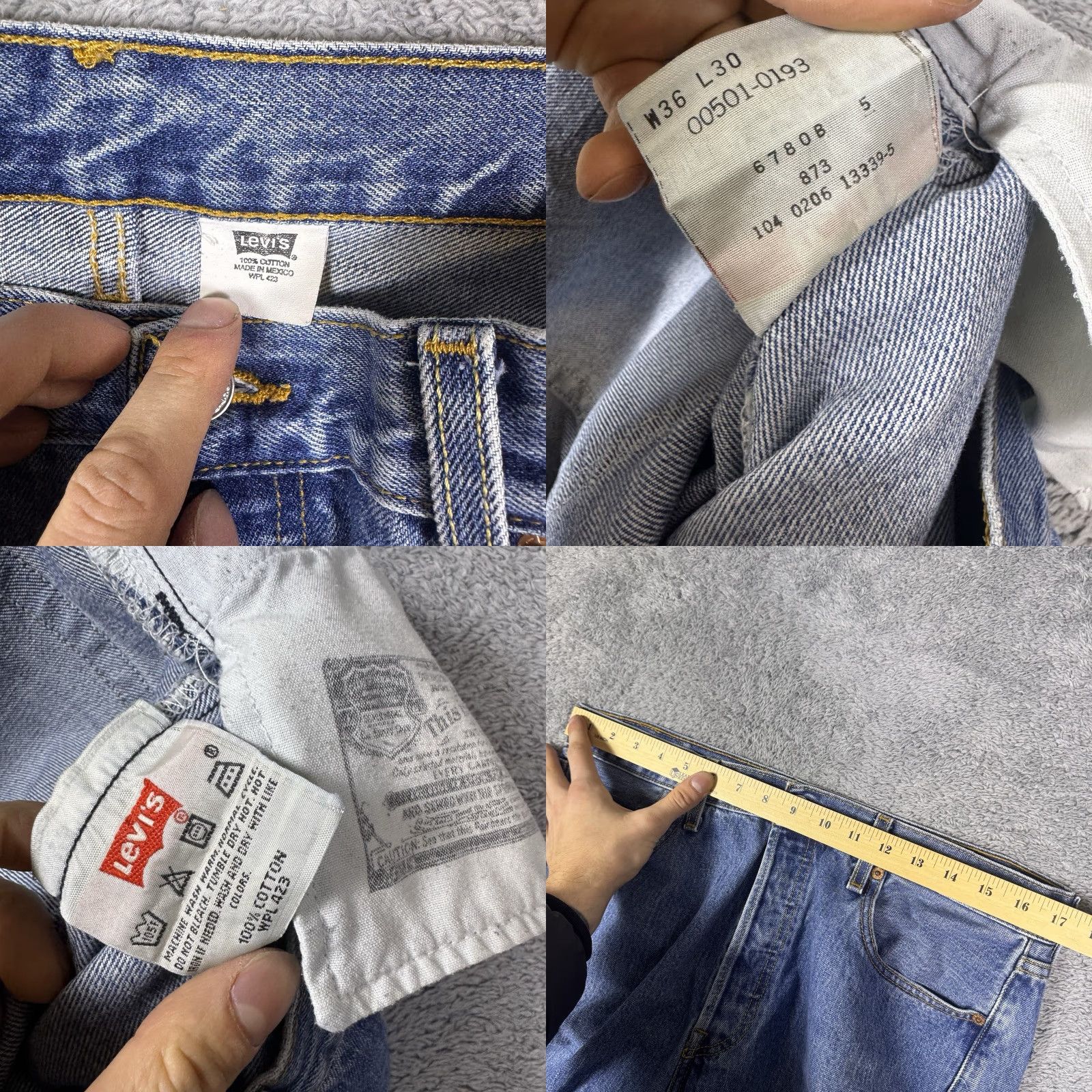 Levi's VINTAGE Levi's 501xx Jeans Mens 36x30 Paper Tag Button Fly 90s Y2K Grunge Jeans Mens Regular 34 Blue Size US 36 / EU 52 - 8 Thumbnail