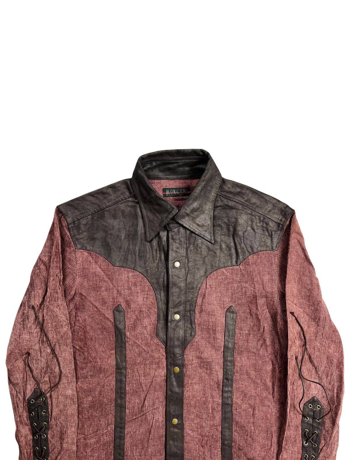 BUFFALO BOBS 2000s Morgan Homme - Lace Western Style Corduroy Mix Leather Size US M / EU 48-50 / 2 - 5 Thumbnail