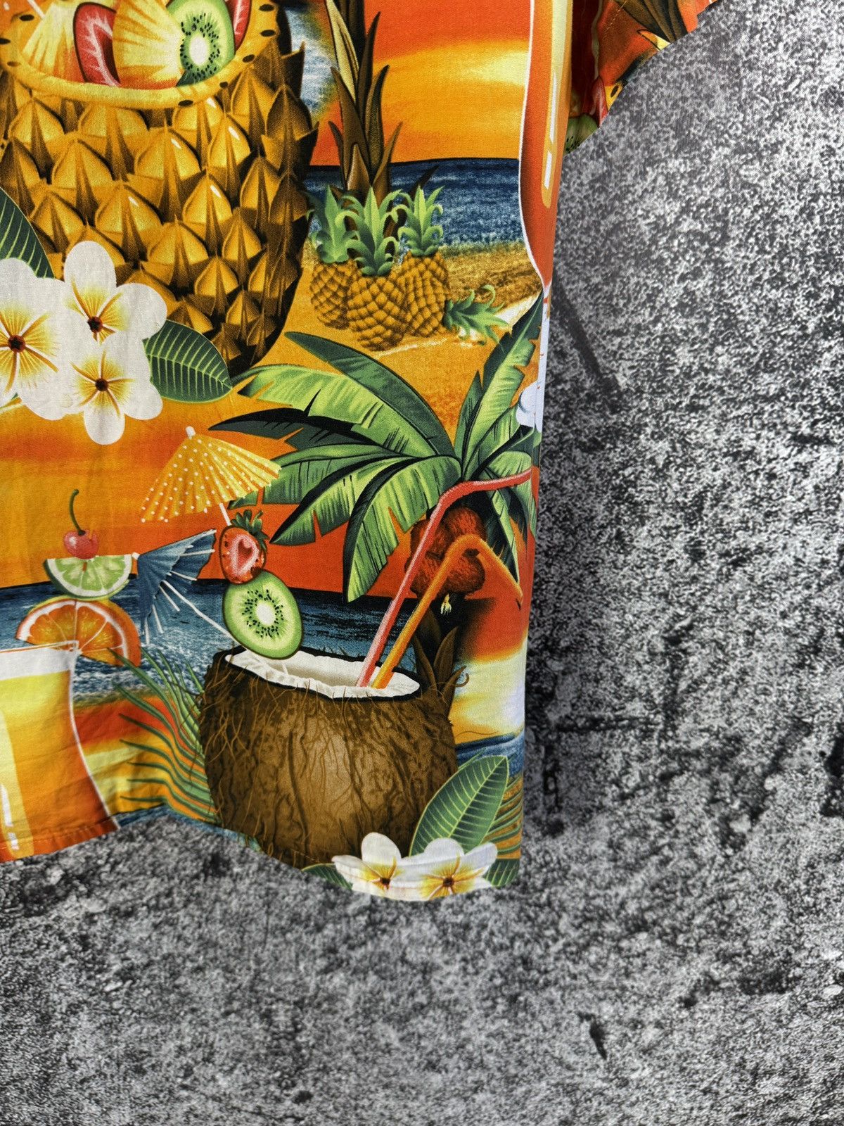 Vintage Men’s Hawaiian Short Sleeve Shirt Overprint Hawaii Crazy Size US XXL / EU 58 / 5 - 12 Thumbnail