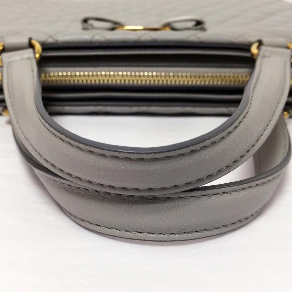 Salvatore Ferragamo Salvatore Ferragamo Pearl Grey Leather Bag Size ONE SIZE - 5 Thumbnail