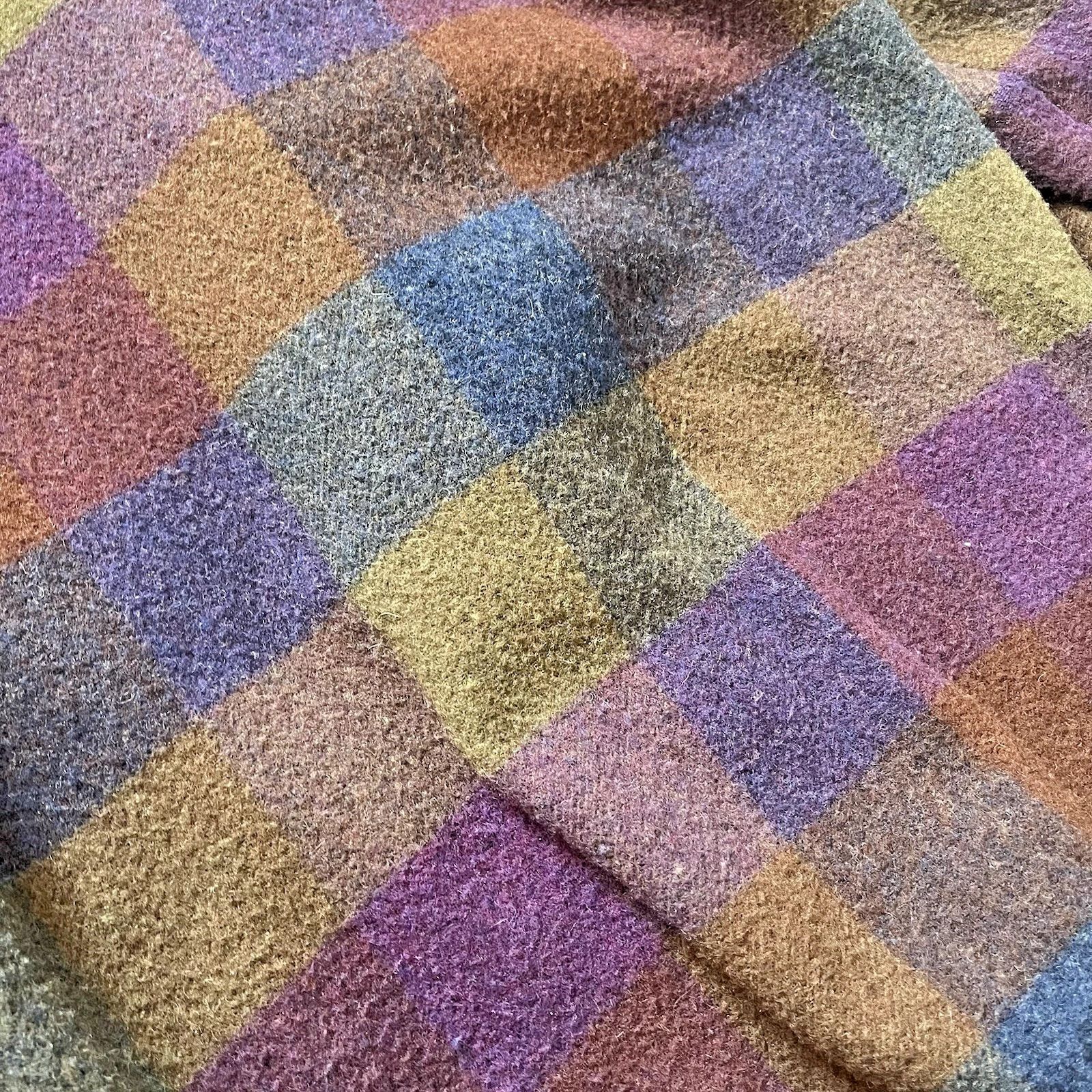 Woolrich Woolen Mills Rare ColorBlock USA Blanket Coat Brown Purple Blue Burgundy Size M / US 6-8 / IT 42-44 - 7 Thumbnail