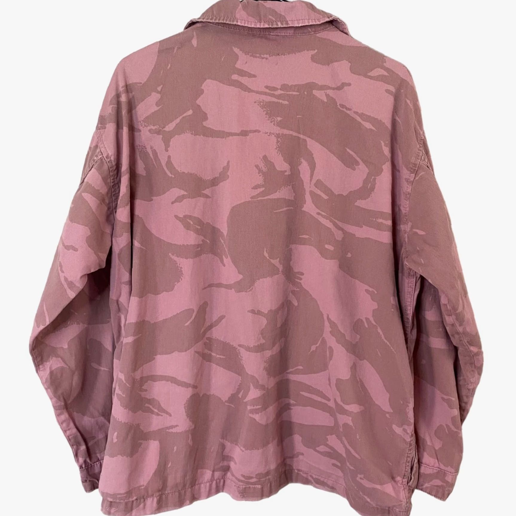 Topshop Topshop Camouflage Button Front Shacket Womens 10 Pink Camo Long-Sleeve Jacket Size L / US 10 / IT 46 - 3 Thumbnail