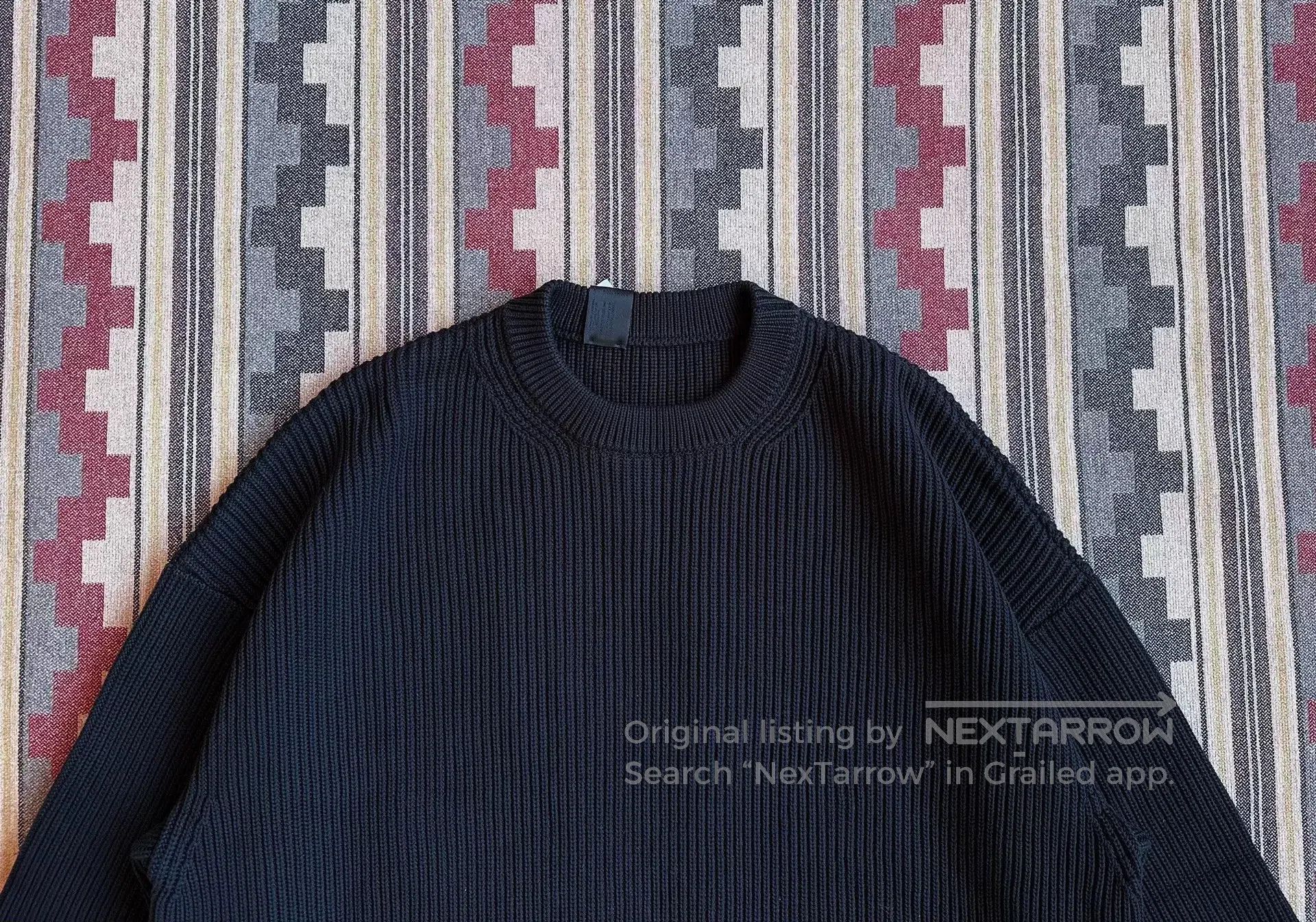 N.Hoolywood n.hoolywood crewneck knit sweater in black. Size US XL / EU 56 / 4 - 3 Thumbnail