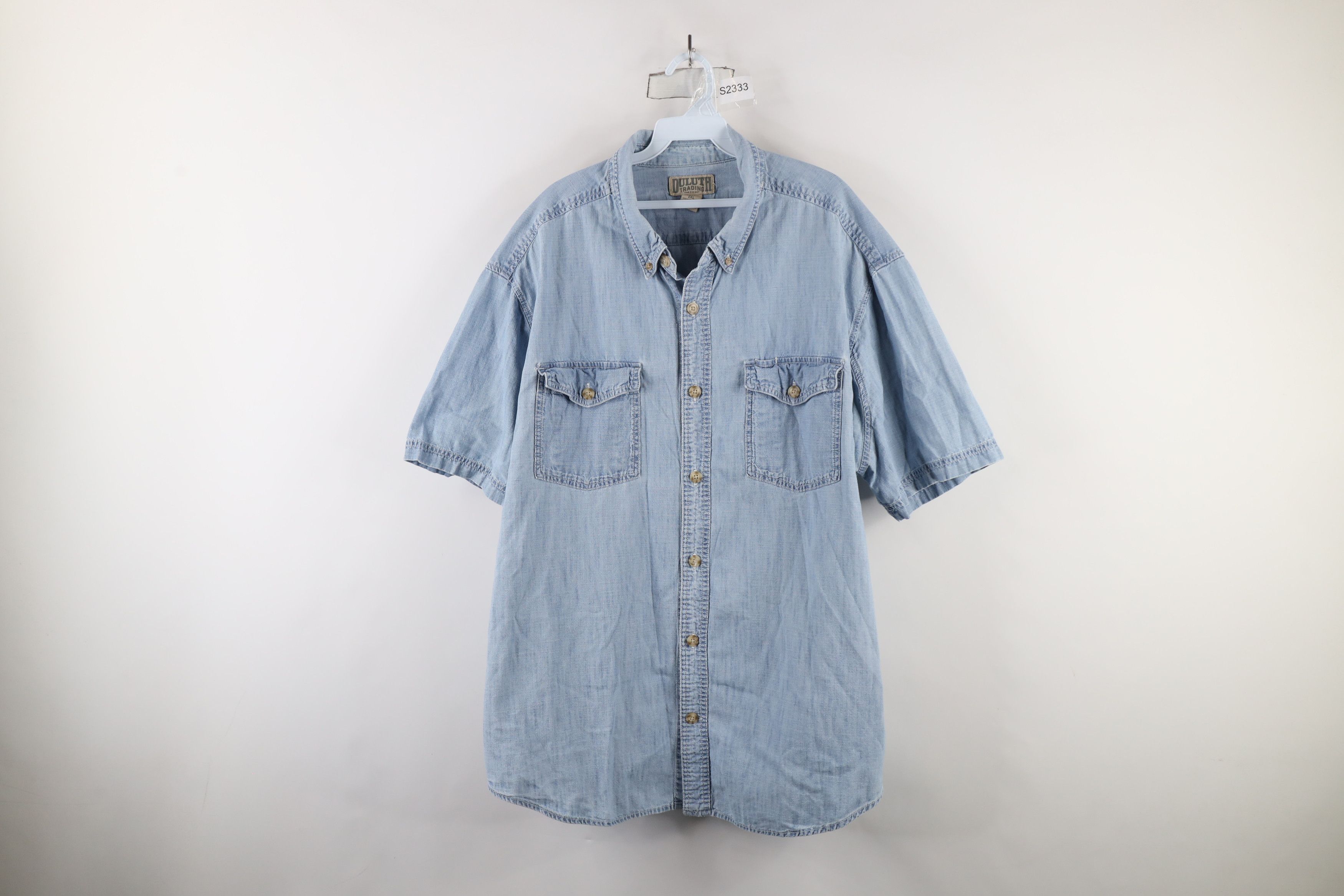Duluth Trading Company × Vintage Duluth Trading Co Jean Short Sleeve Button Down Shirt Blue Size US XXL / EU 58 / 5 - 1 Thumbnail