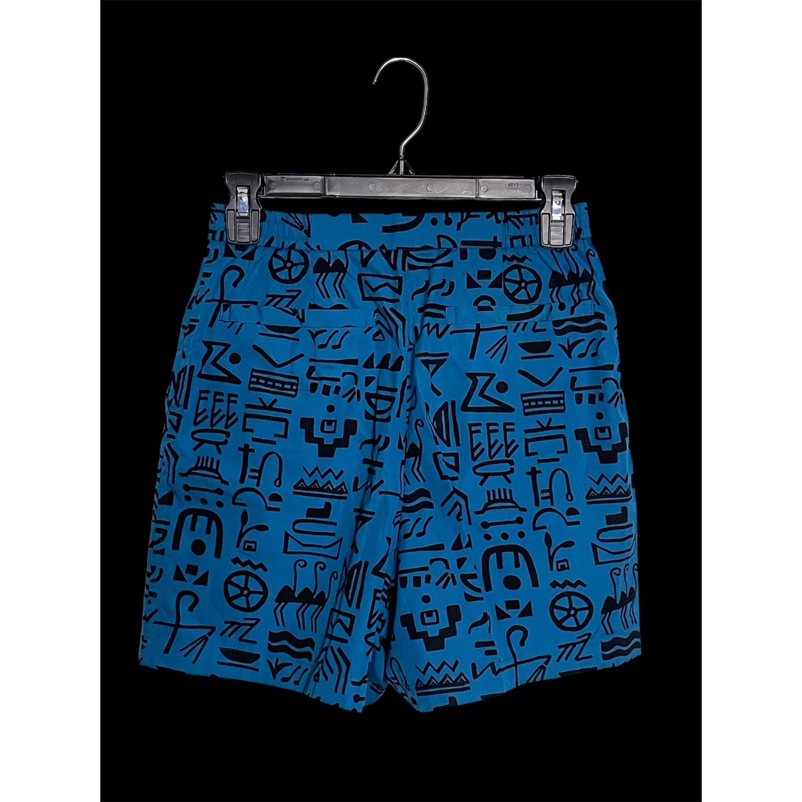 Vintage Christian Dior Sports Blue Geometric Pattern Shorts
