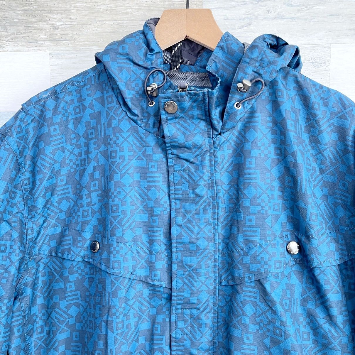 Lands' End Lands End Hooded Rain Jacket Blue Aztec Print Mens XXL Size US XXL / EU 58 / 5 - 2 Thumbnail