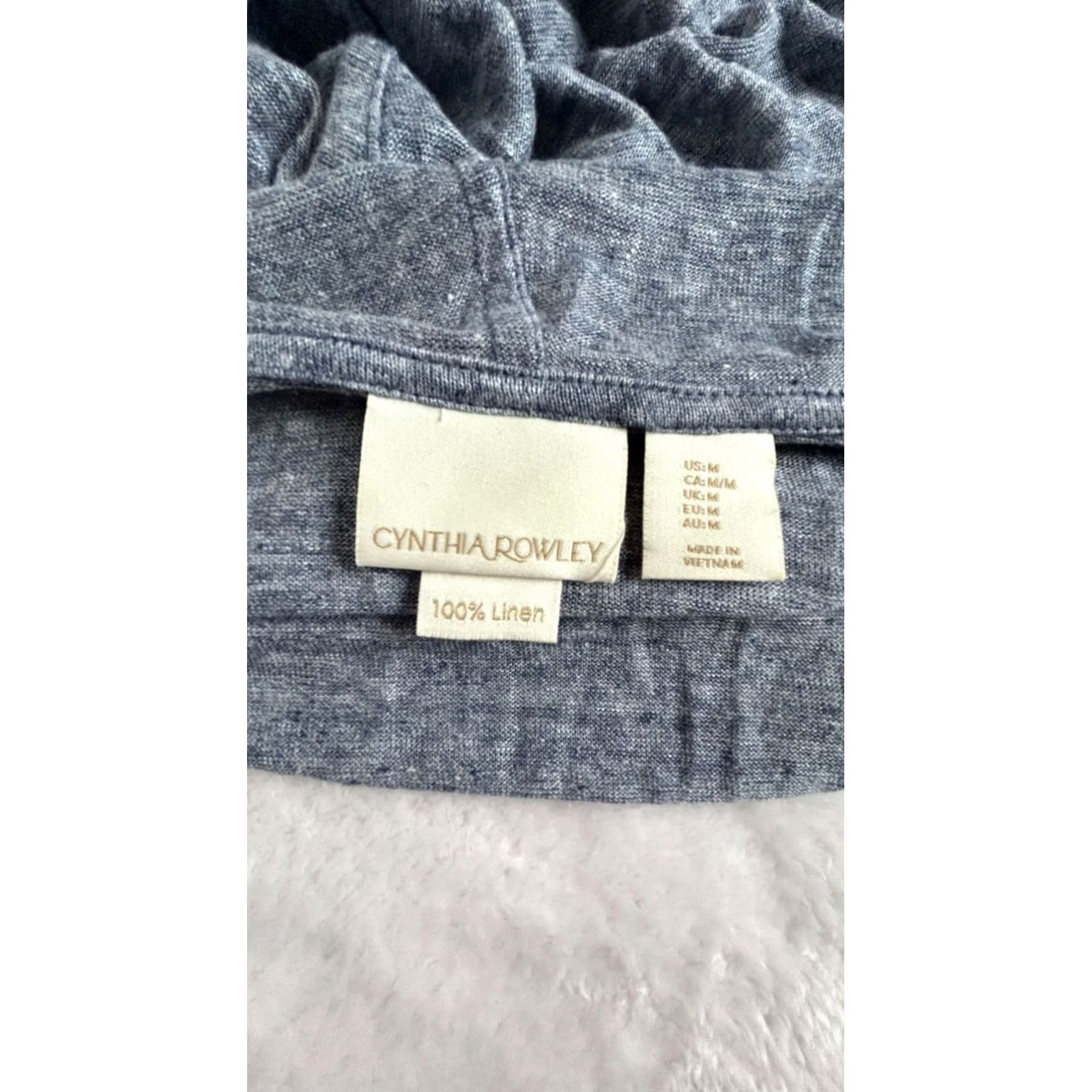Cynthia Rowley Cynthia Rowley Womens Gray Hooded Open Front Linen Cardigan Medium Lightweight Shirt Womens M Gray Cardigan Hooded Open Front Linen Lightweight Size M / US 6-8 / IT 42-44 - 3 Thumbnail