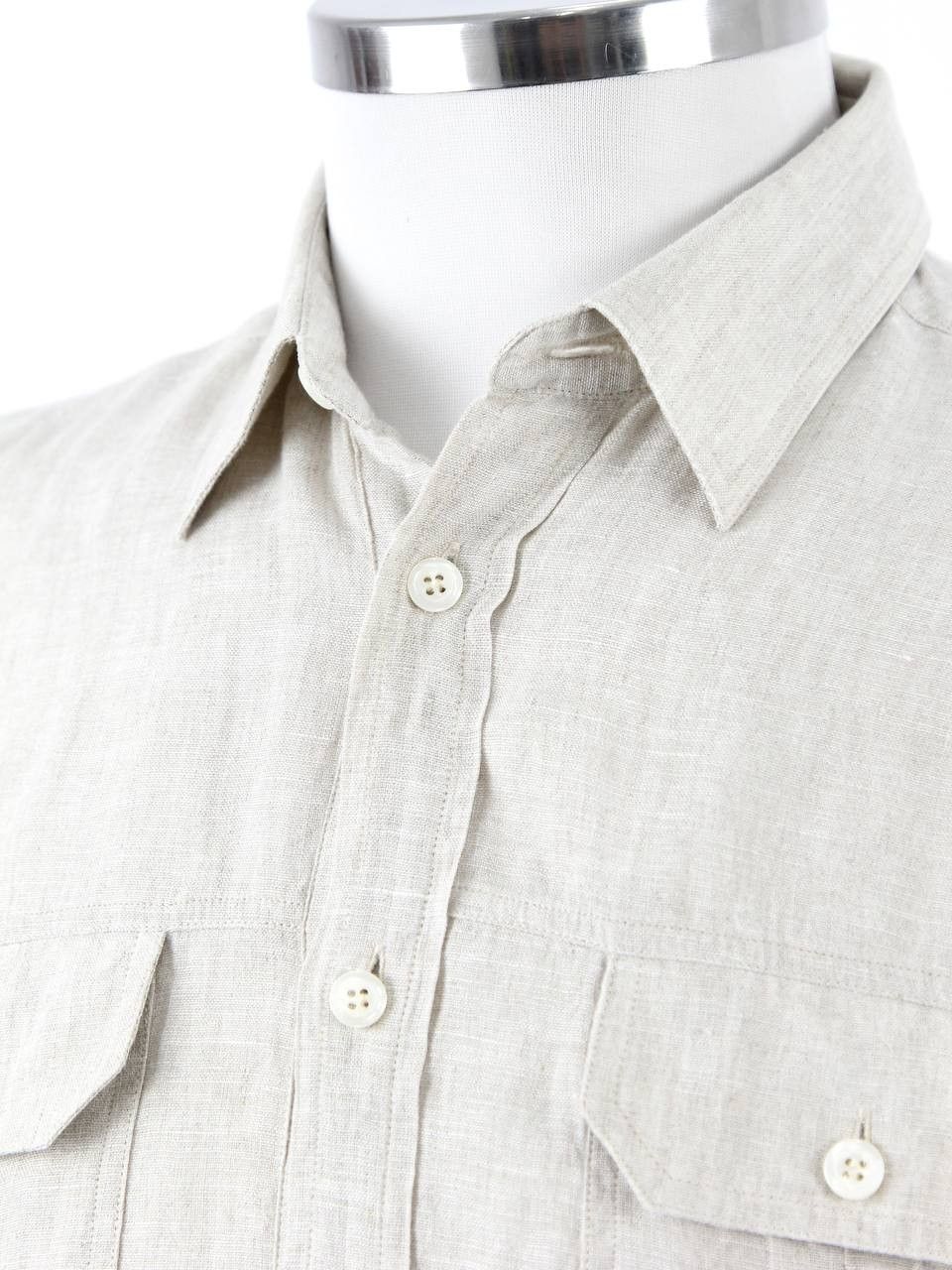 Gran Sasso GRAN SASSO Beige linen shirt Size US M / EU 48-50 / 2 - 5 Thumbnail