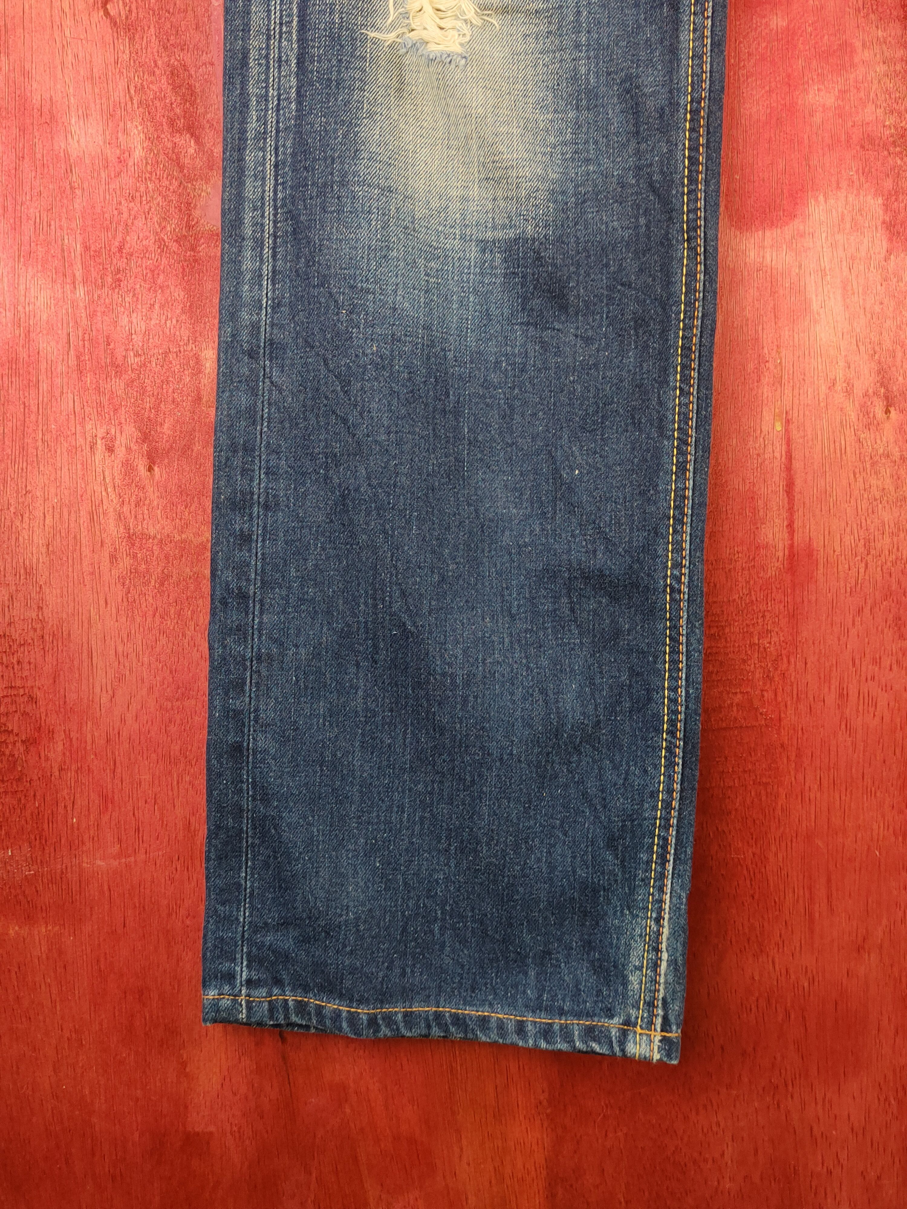 Edwin Edwin Dark faded vtg Distressed ripped jeans Denim #S1485 Size US 31 - 4 Thumbnail