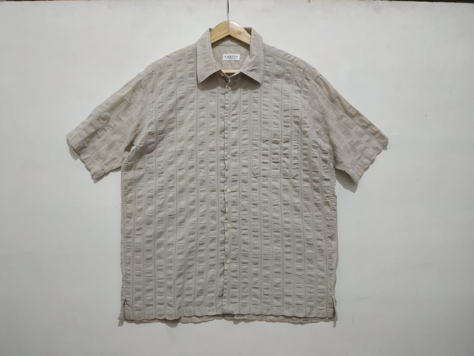 Lanvin Vintage Lanvin Wringkle Pleat Shirt Size US L / EU 52-54 / 3 - 5 Thumbnail