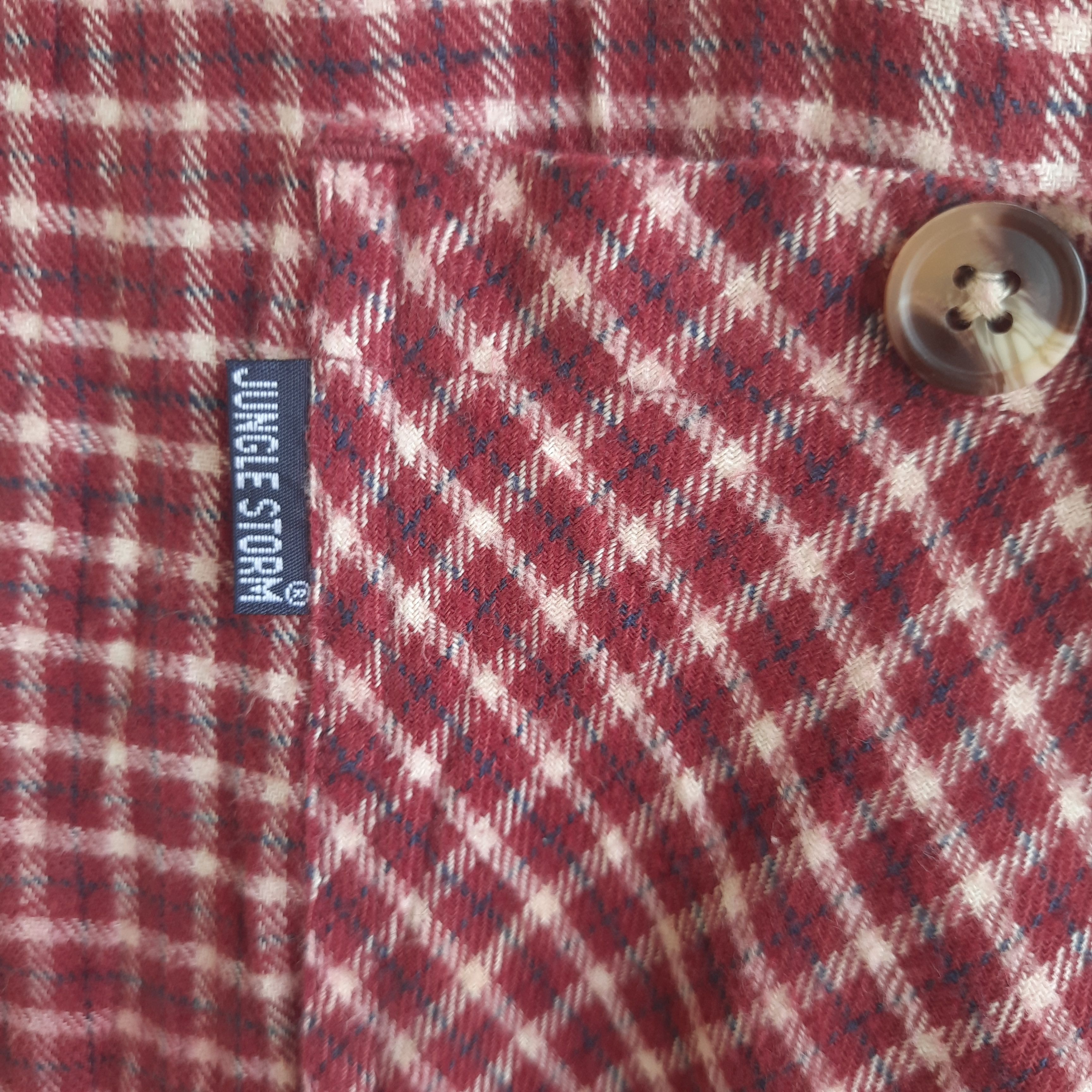 Japanese Brand Vintage Jungle Strom Plaid Flannel Zipper Size US L / EU 52-54 / 3 - 5 Thumbnail
