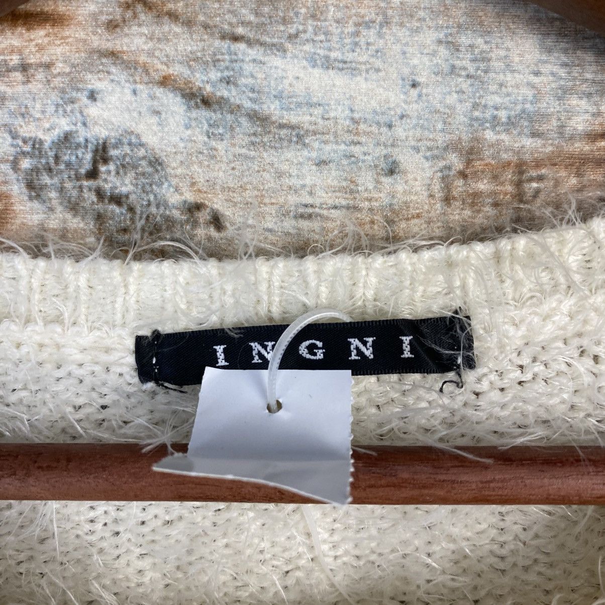 Other DL Ingni White Mohair shaggy fur japan Knitwear #C1148 Size M / US 6-8 / IT 42-44 - 9 Thumbnail