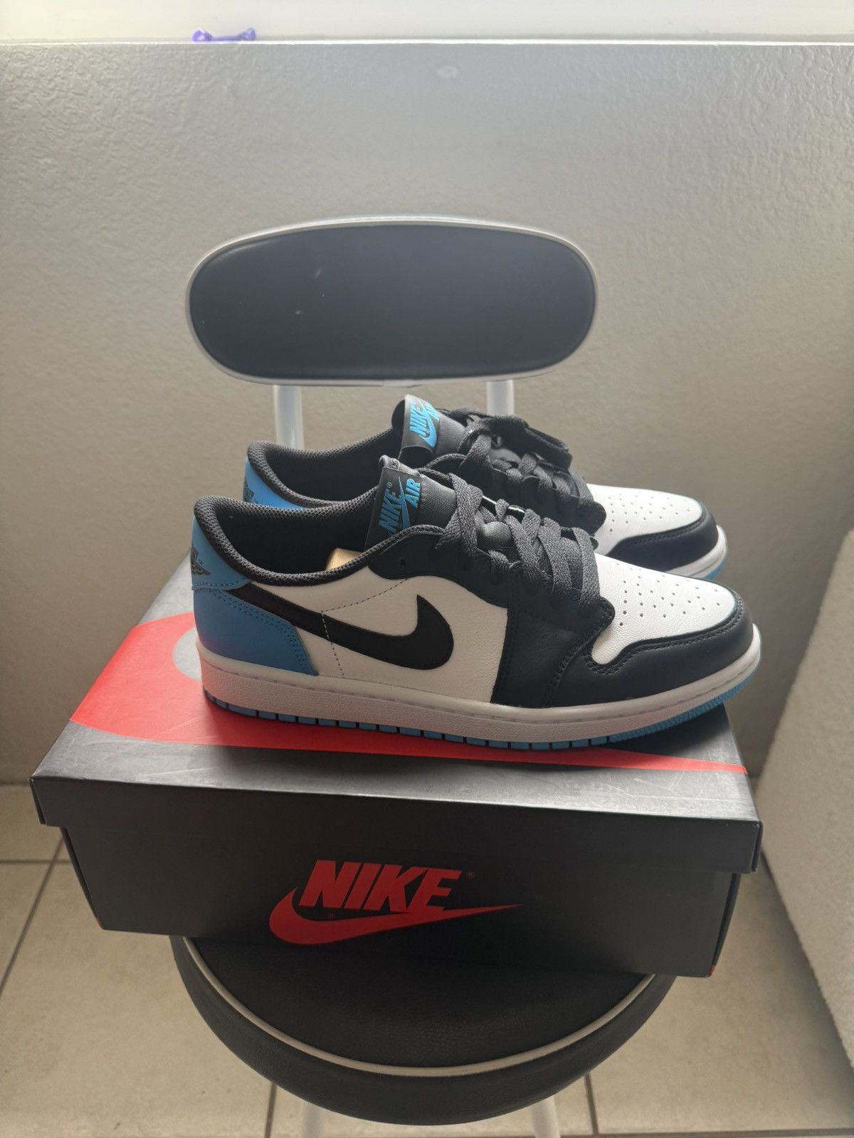 Nike Jordan 1 Retro Low OG Black dark Powder Blue Size US 9 / IT 39 - 1 Thumbnail