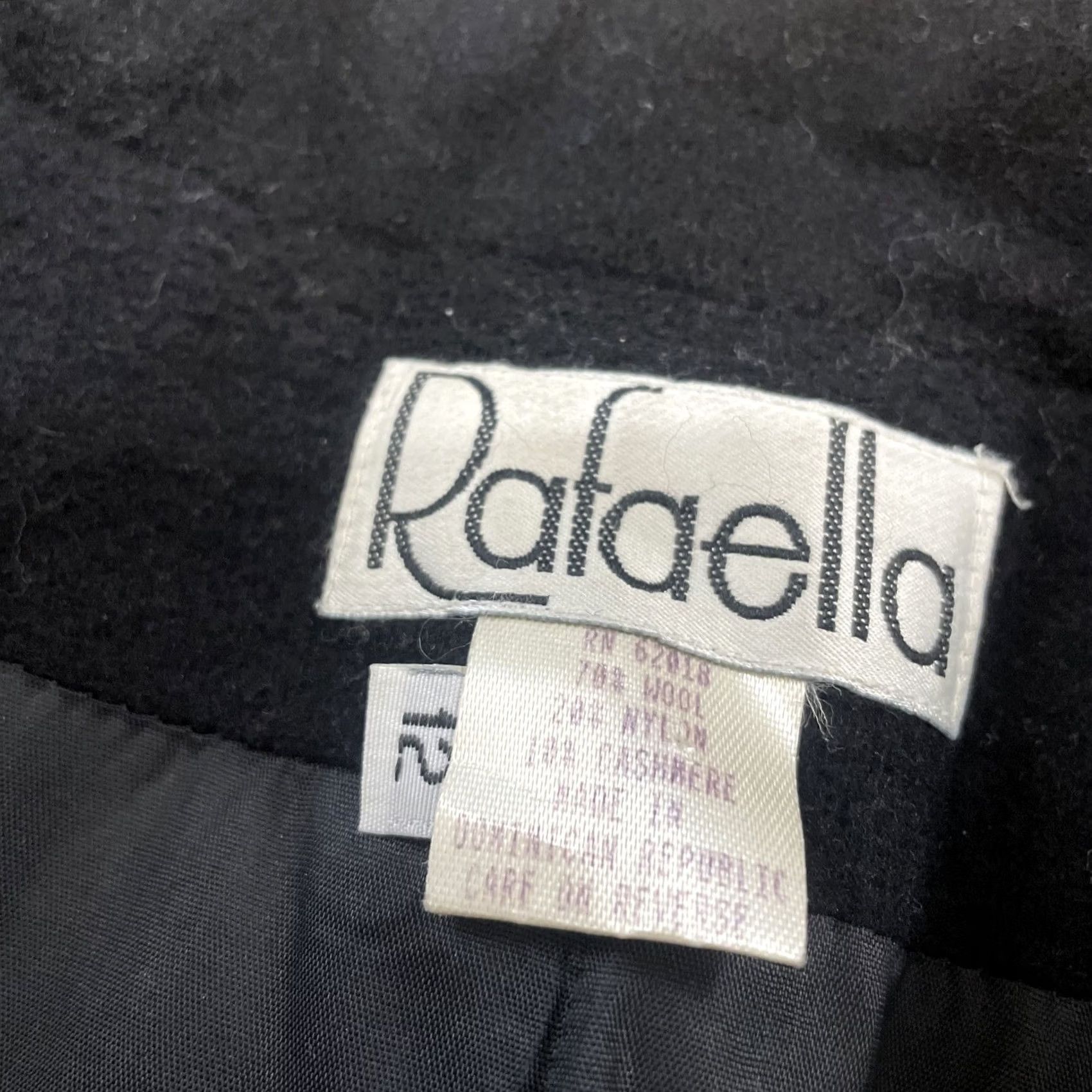 Vintage VINTAGE Rafaella Jacket Women 12 Black Wool Cashmere Minimal Blazer Coat Long Sleeve Button Lined 90s Professional Modern Size XL / US 12-14 / IT 48-50 - 6 Thumbnail