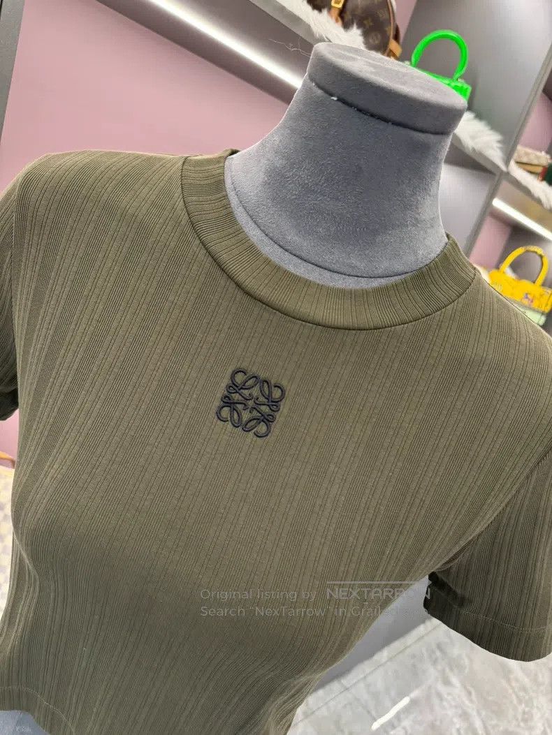 Loewe Loewe Small Logo Embroidered Short Knit Top Size L / US 10 / IT 46 - 3 Thumbnail