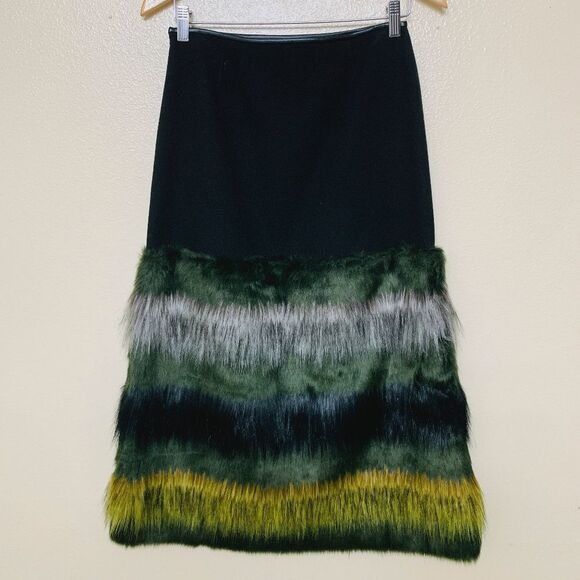 Clover Canyon Clover Canyon Women's Midi Skirt Faux Fur A Line Multicolor Size 28" / US 6 / IT 42 - 5 Thumbnail