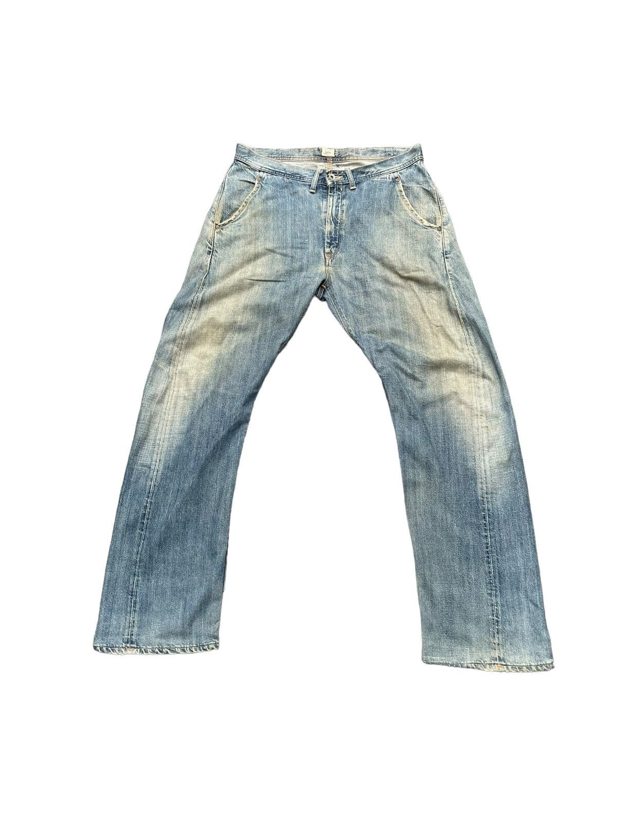 image of Avant Garde x Lee Vintage Lee Union Made Faded Distresed Denim in Blue, Men's (Size 36)
