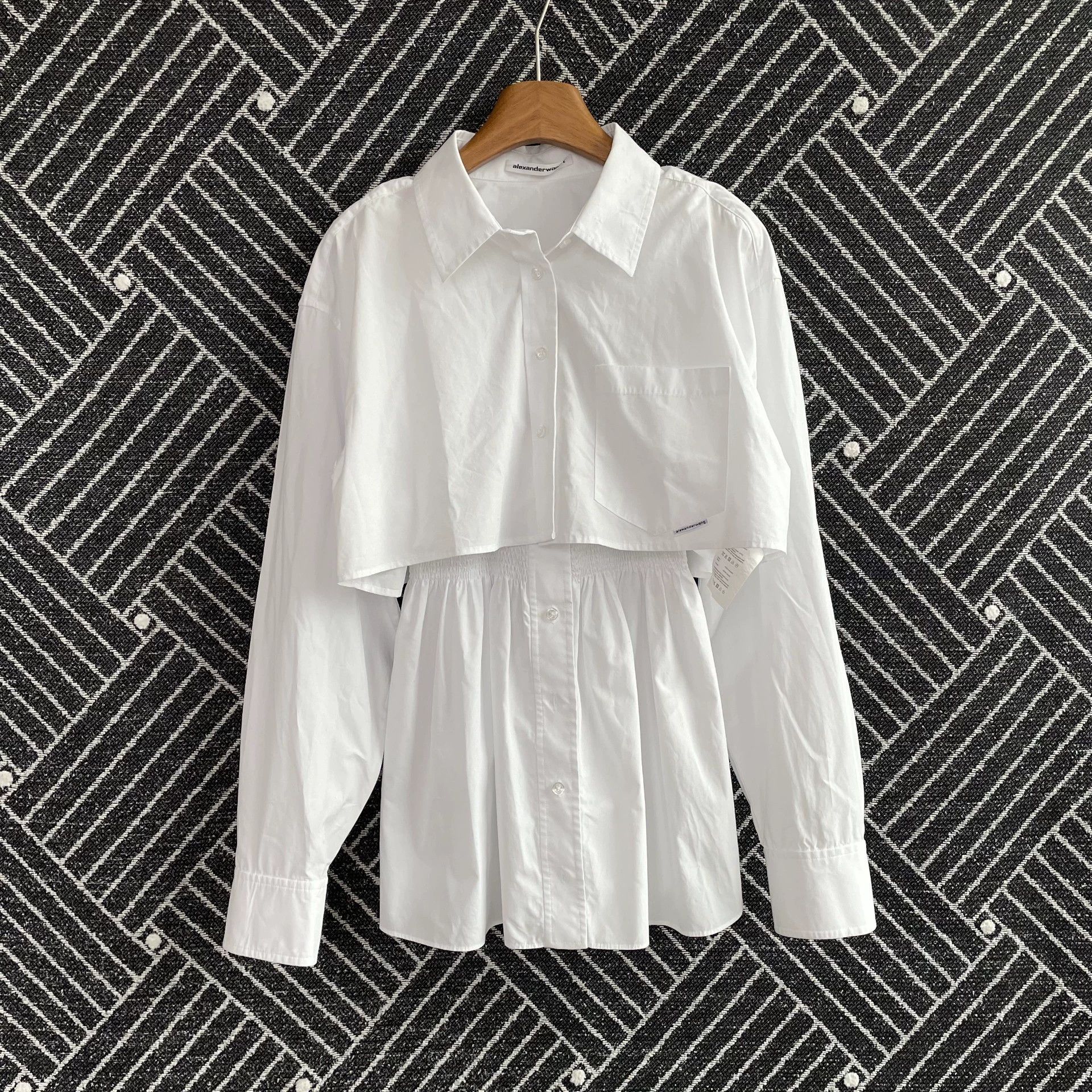 Alexander Wang Alexander Wang White Solid Two - Piece LS Shirt S Like New Size S / US 4 / IT 40 - 1 Thumbnail