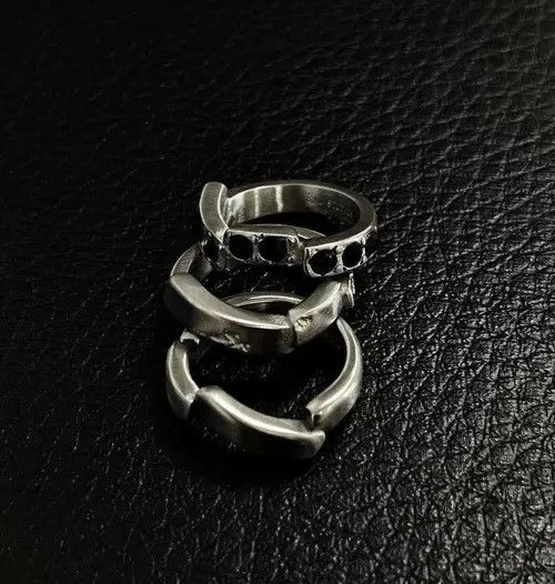 Jewelry Irregular Asymmetric Rhinestones 3 pieces ring set Size ONE SIZE - 6 Thumbnail