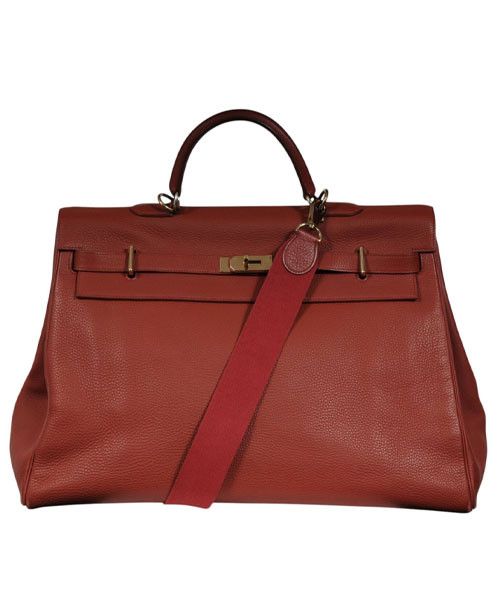 Hermes Vintage Kelly 50 Red Bordeaux Gold Hardware Travel Ca Size ONE SIZE - 1 Thumbnail