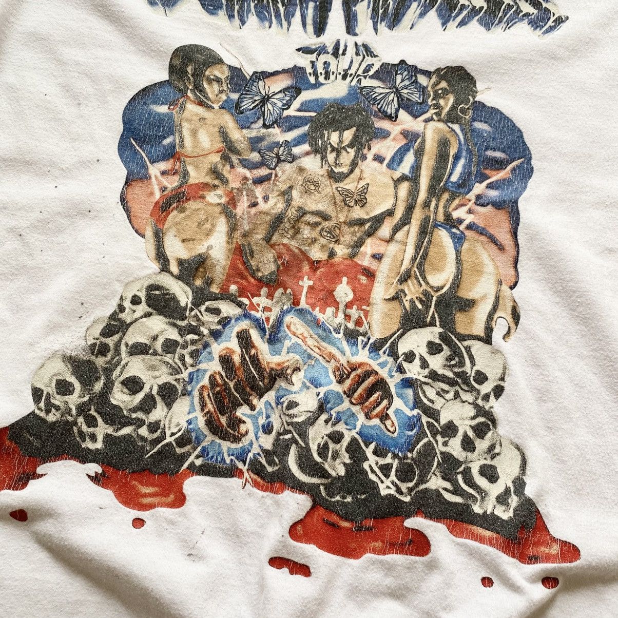 Playboi Carti Rare Playboi Carti 2017 Tour Painted T-Shirt Tee Shirt Y2K Size US L / EU 52-54 / 3 - 4 Thumbnail